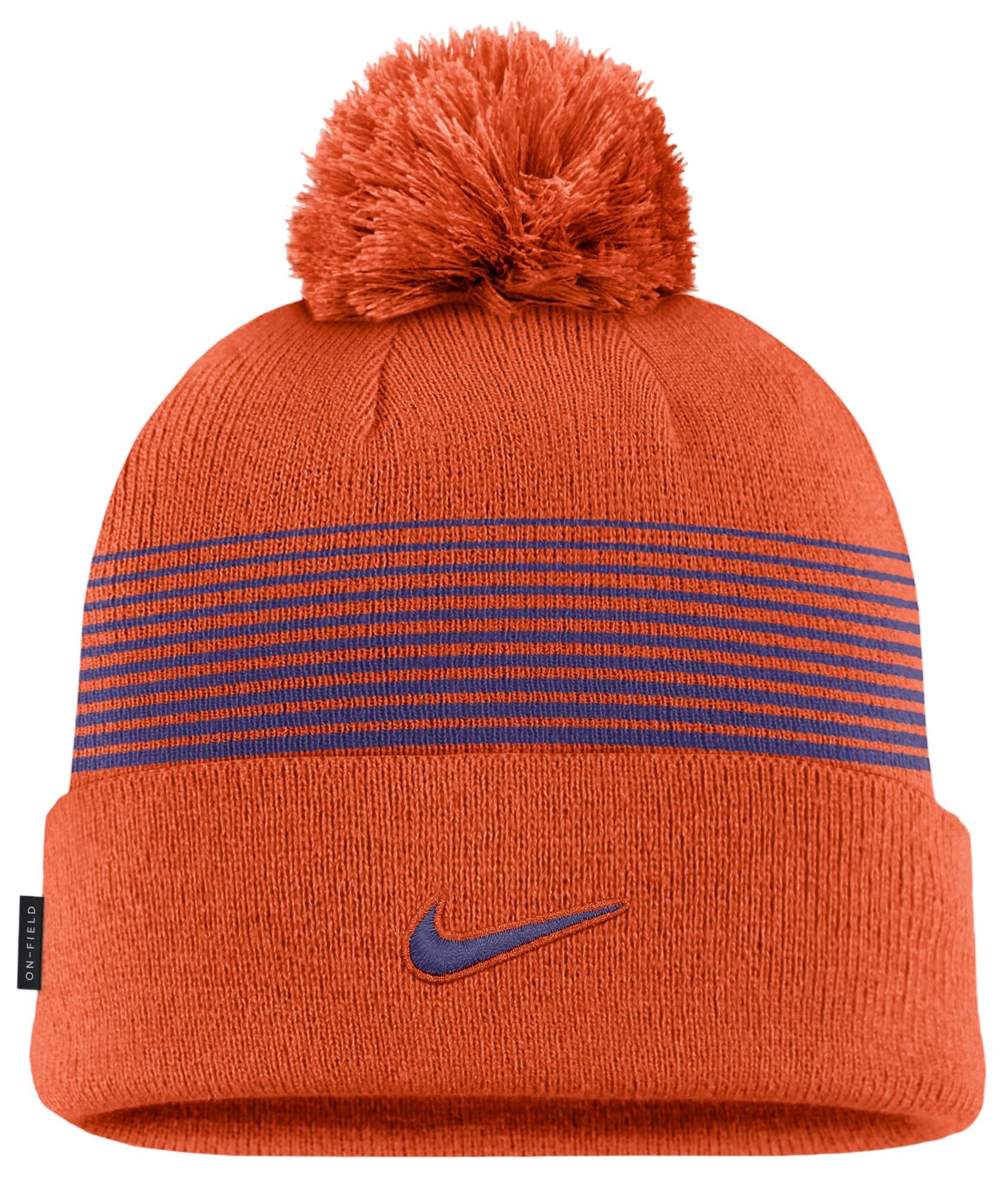 Nike Adult Clemson Tigers Peak Gameday Cuffed Knit Pom Beanie