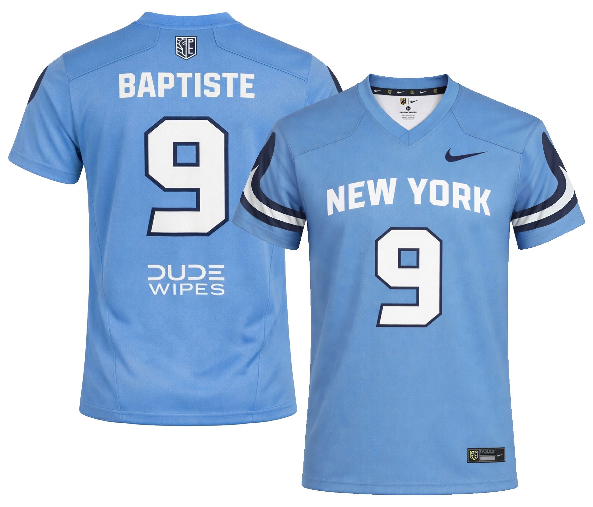 Nike Adult New York Atlas Light Blue Trevor Baptiste #9 Home Replica Jersey