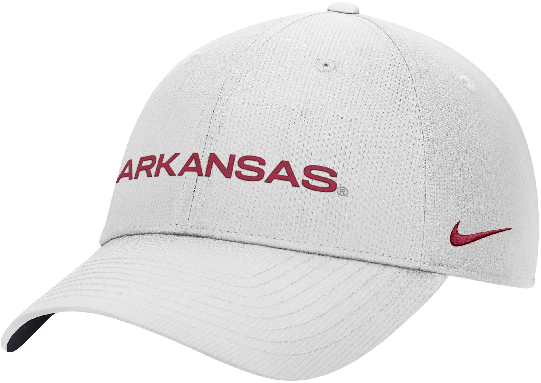 Nike Adult Arkansas Razorbacks White Rip Stop Club Adjustable Hat
