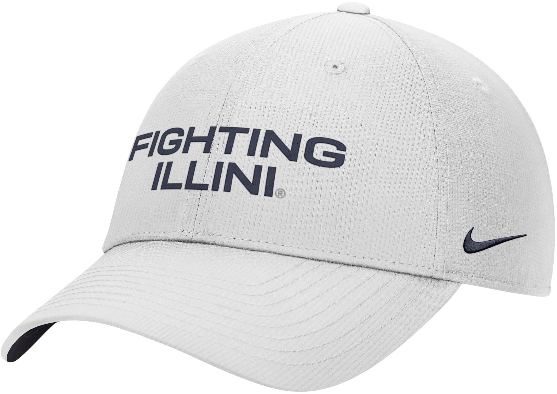 Nike Adult Illinois Fighting Illini White Rip Stop Club Adjustable Hat