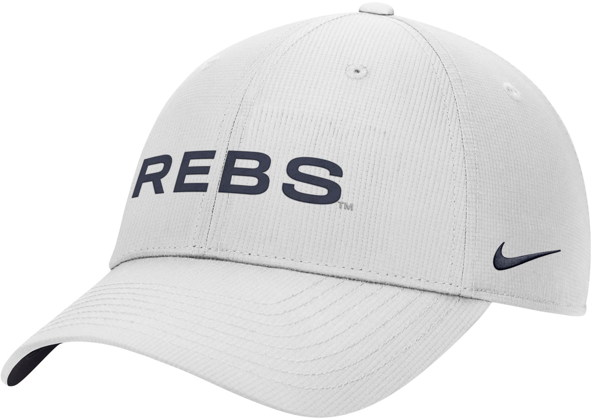 Nike Adult Ole Miss Rebels White Rip Stop Club Adjustable Hat