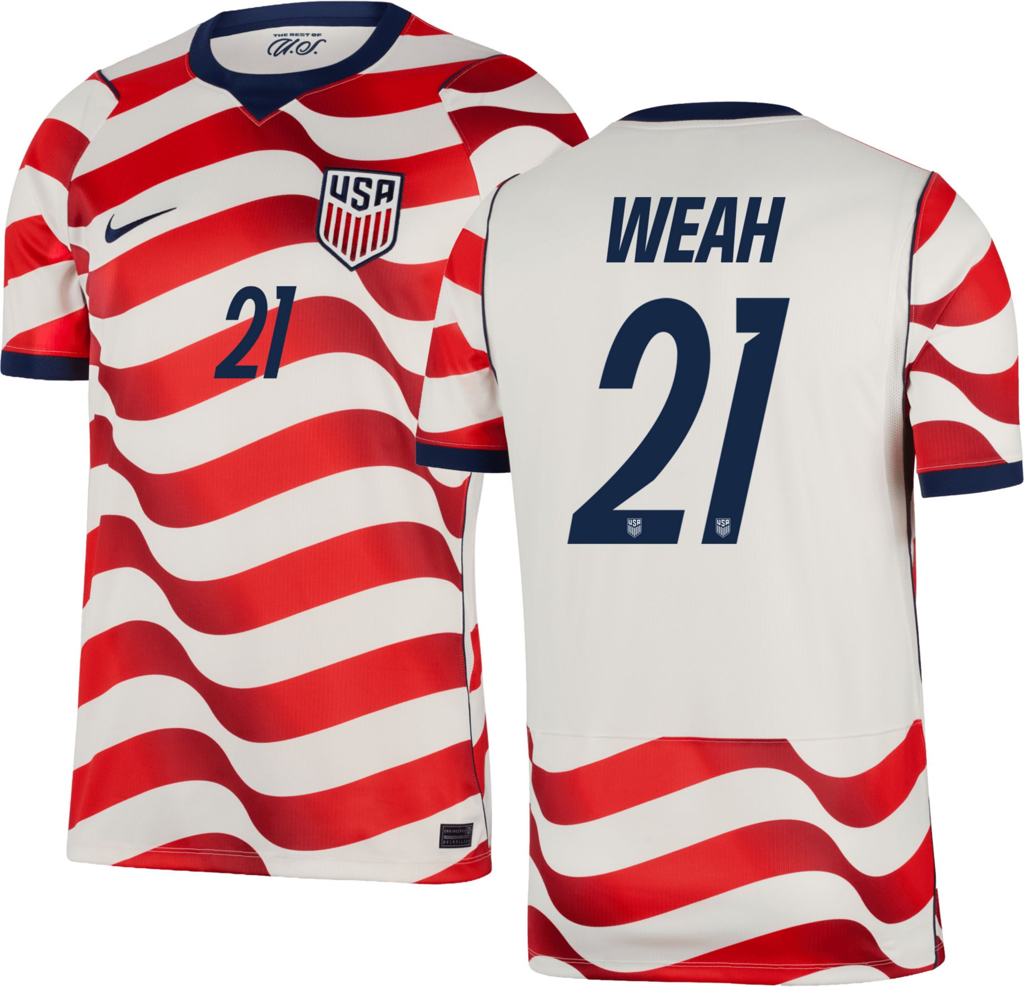 Nike Adult USMNT Timothy Weah #21 2026 Home Replica Jersey