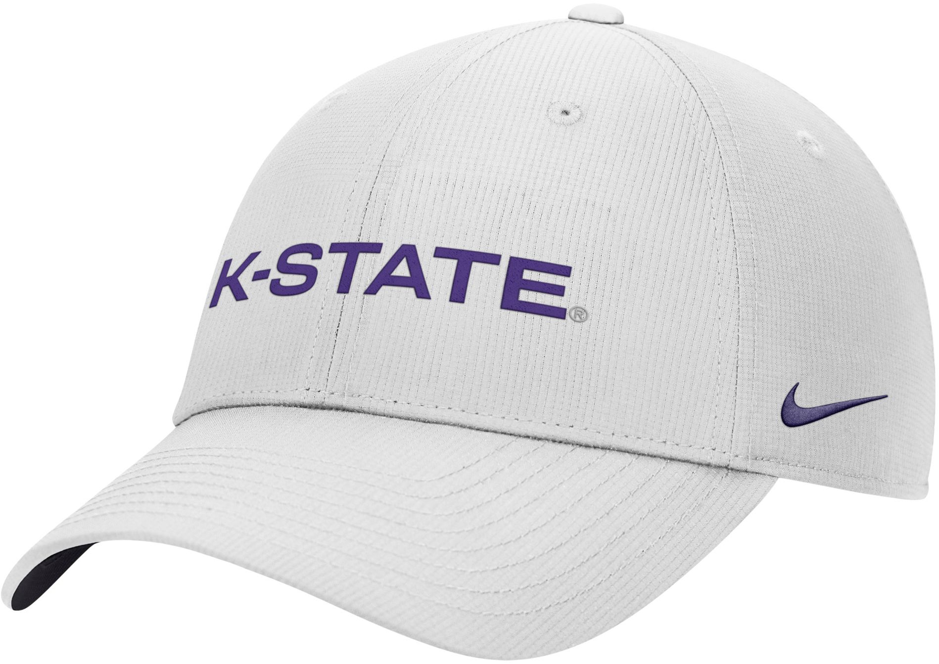 Nike Adult Kansas State Wildcats White Rip Stop Club Adjustable Hat