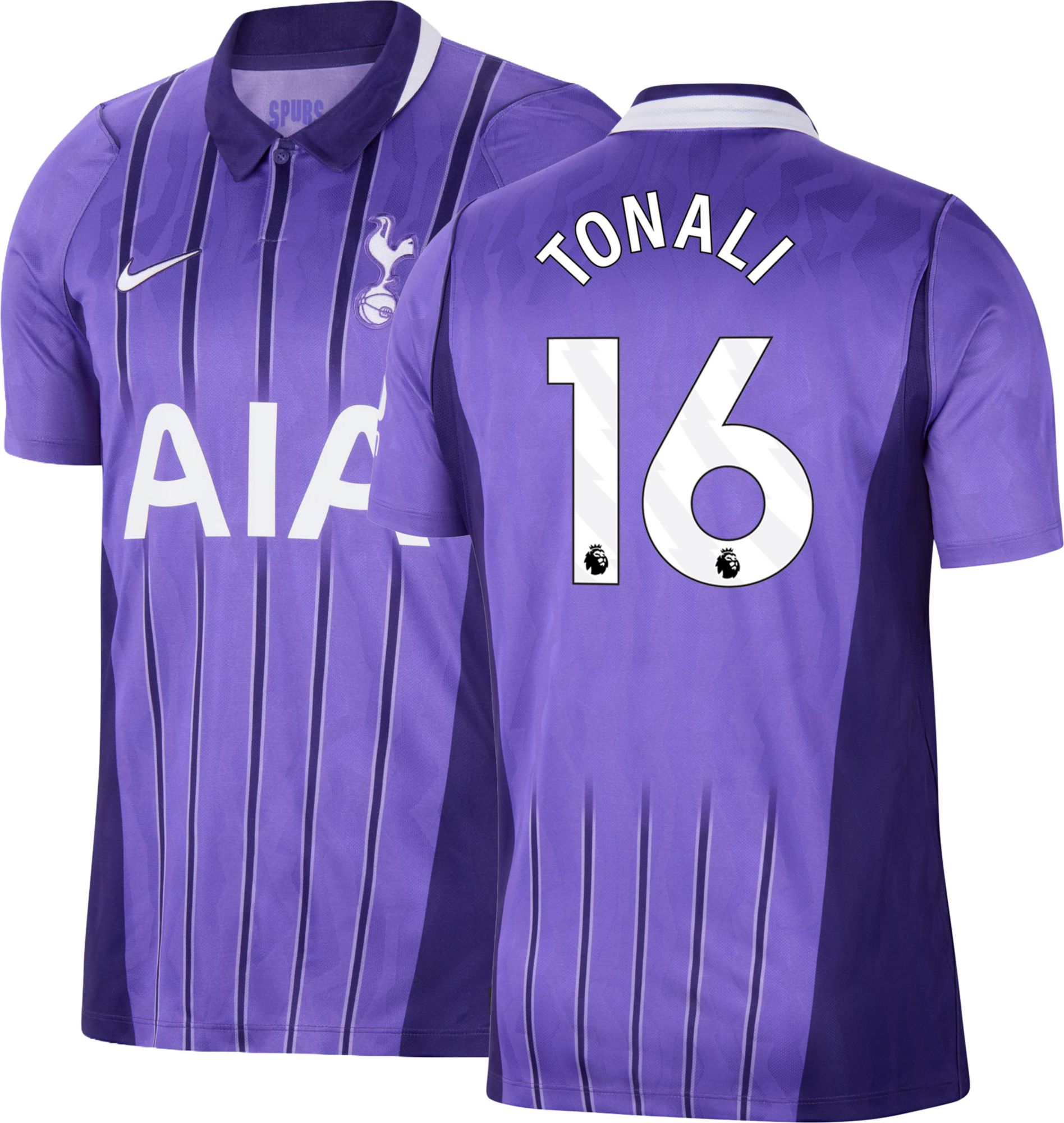 Nike Adult Tottenham Hotspur Sandro Tonali 2026 Third Replica Jersey, Men's, Large, Purple
