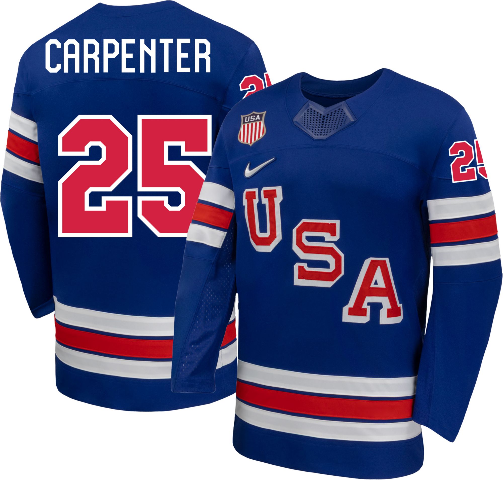 Nike Adult Team USA Blue Alex Carpenter #25 Replica Jersey