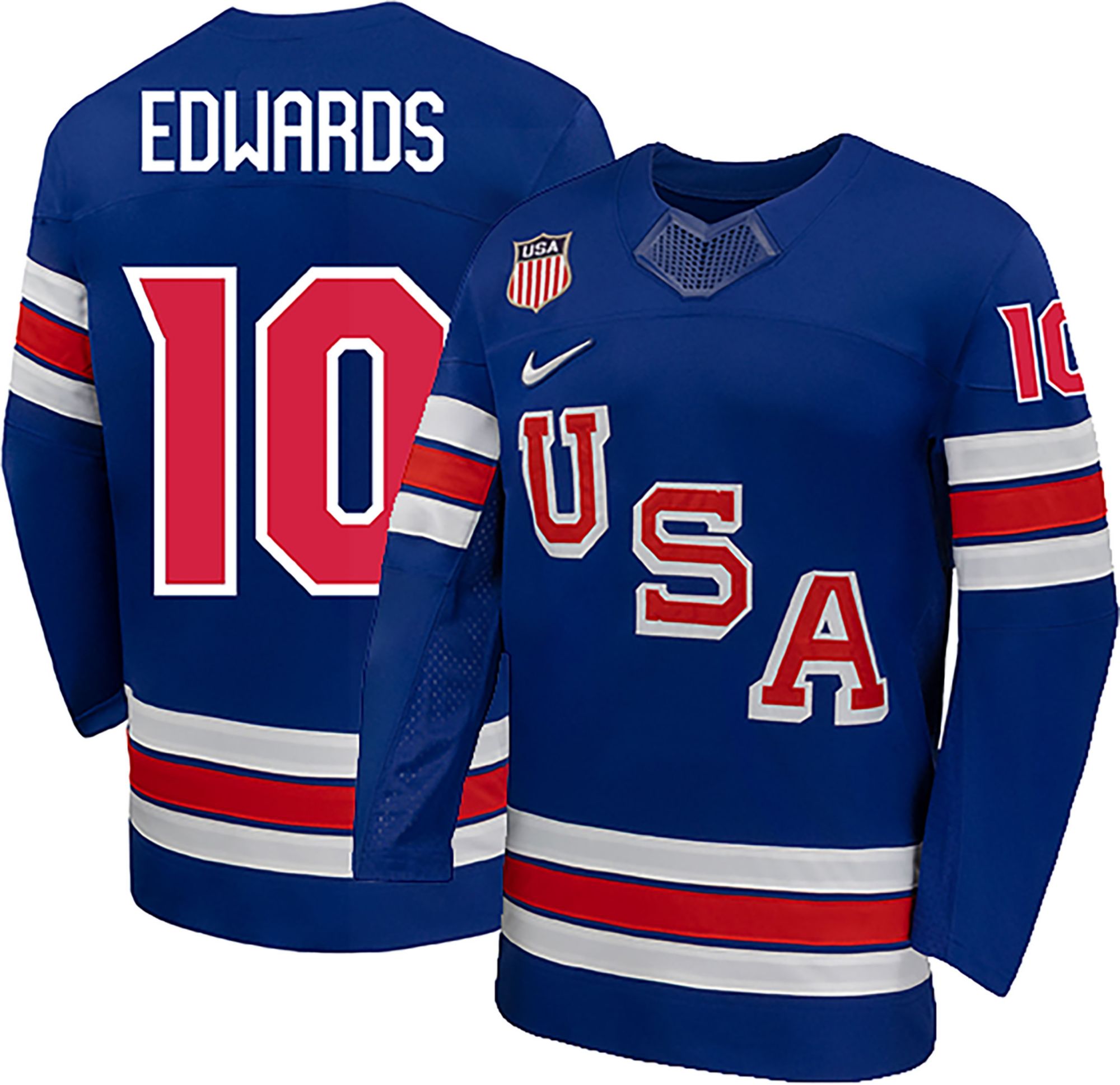 Nike Adult Team USA Blue Laila Edwards #10 Replica Jersey