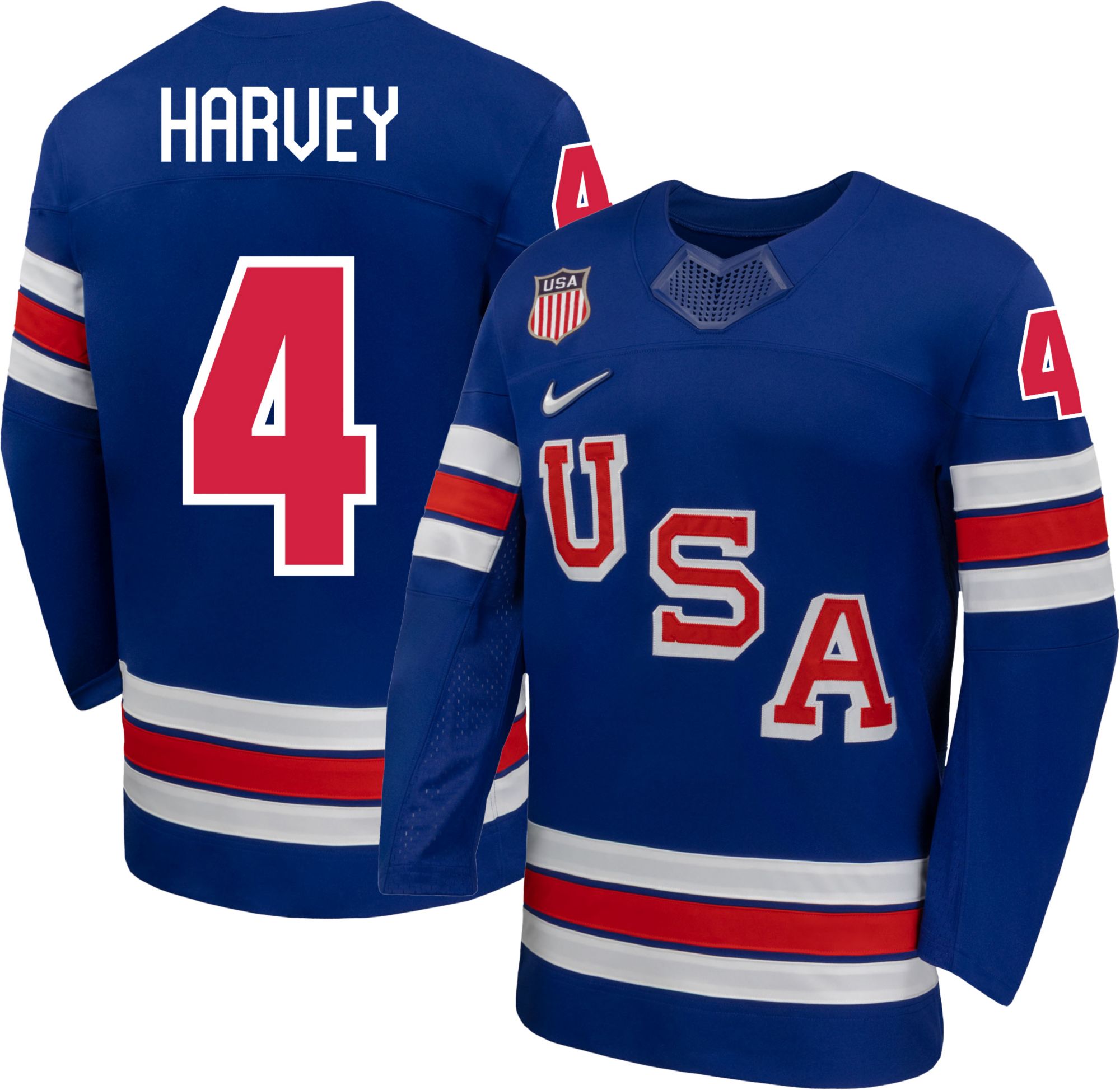 Nike Adult Team USA Blue Caroline Harvey #4 Replica Jersey