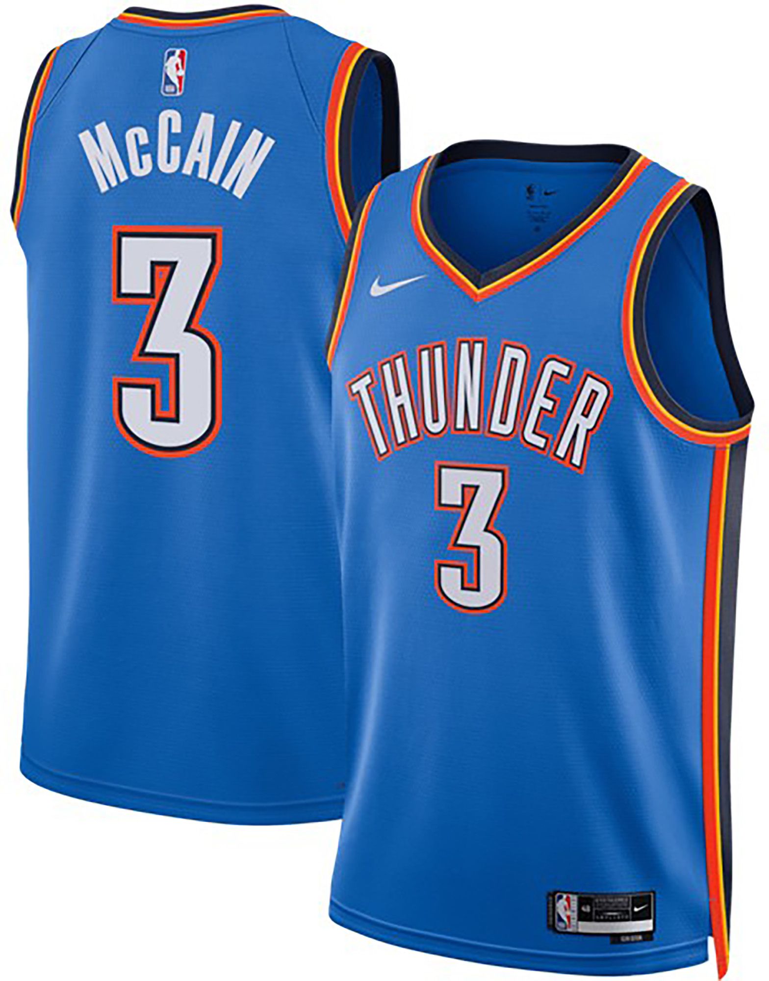 Nike Adult 2022-23 Jared McCain #20 Oklahoma City Thunder Blue Swingman Icon Jersey