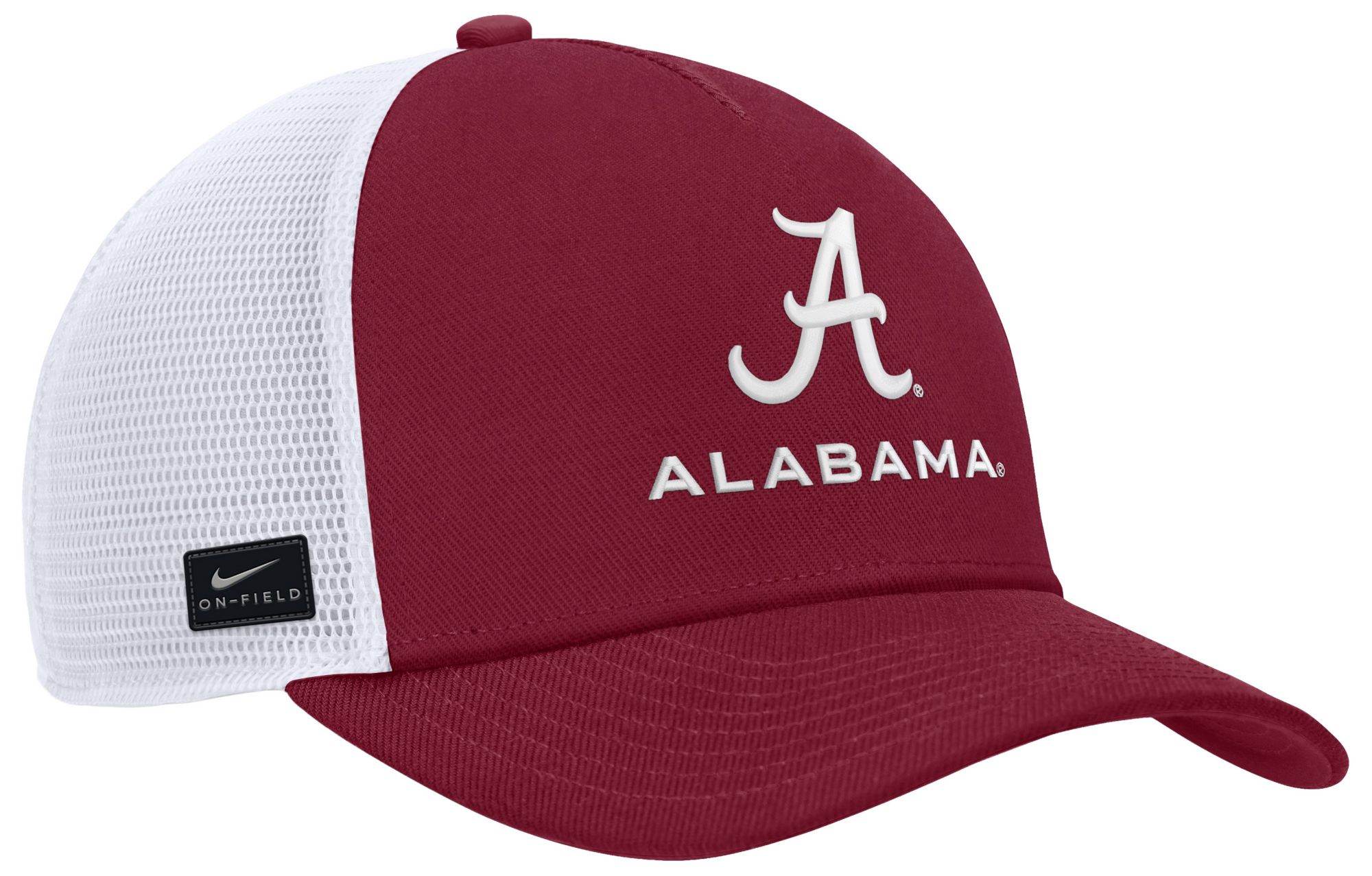 Nike Adult Alabama Crimson Tide Crimson and White Rise Game Day 5 Panel Structured Trucker Hat