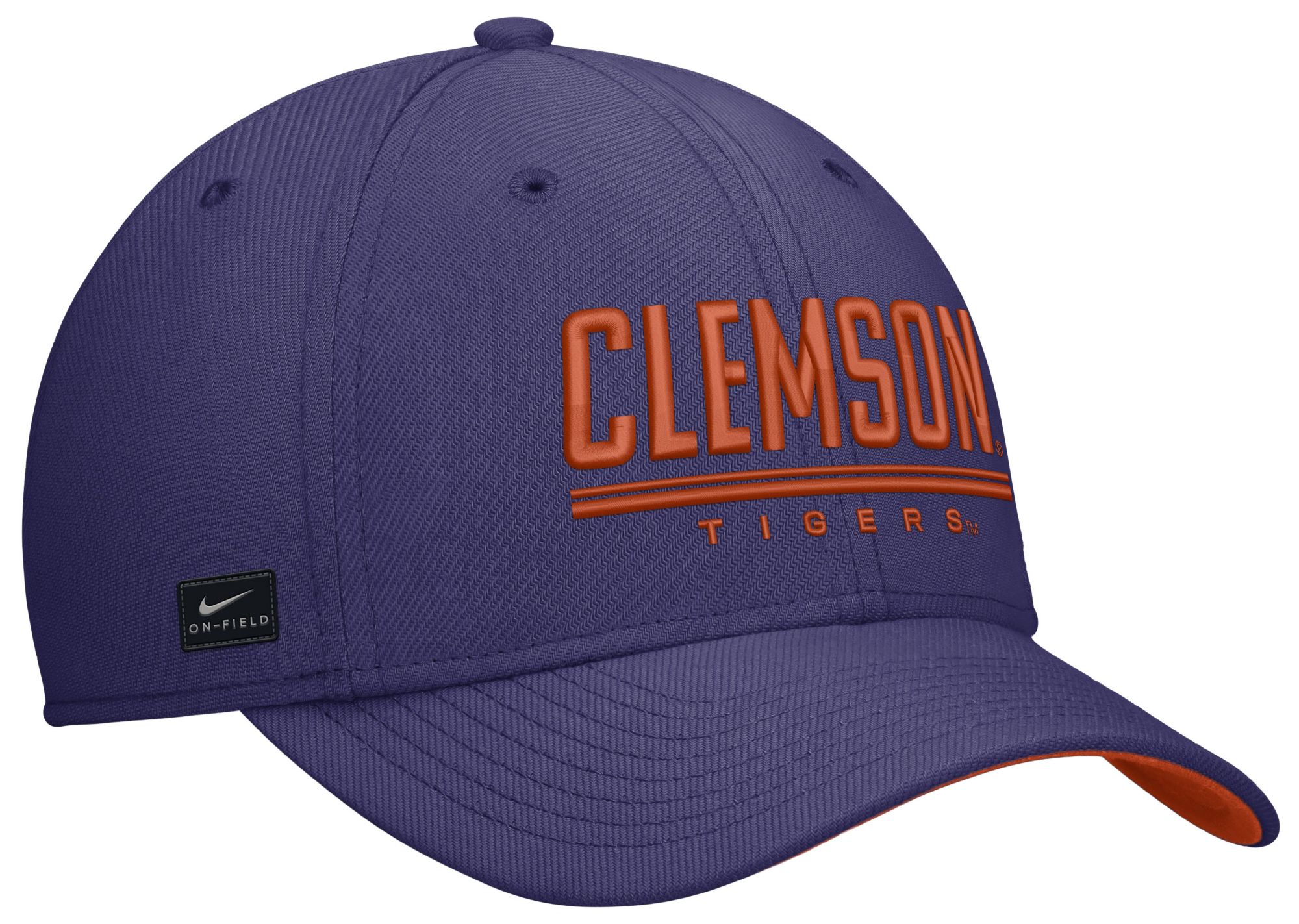 Nike Adult Clemson Tigers Orchid Rise Swooshflex Dri-Fit Game Day Structured Hat