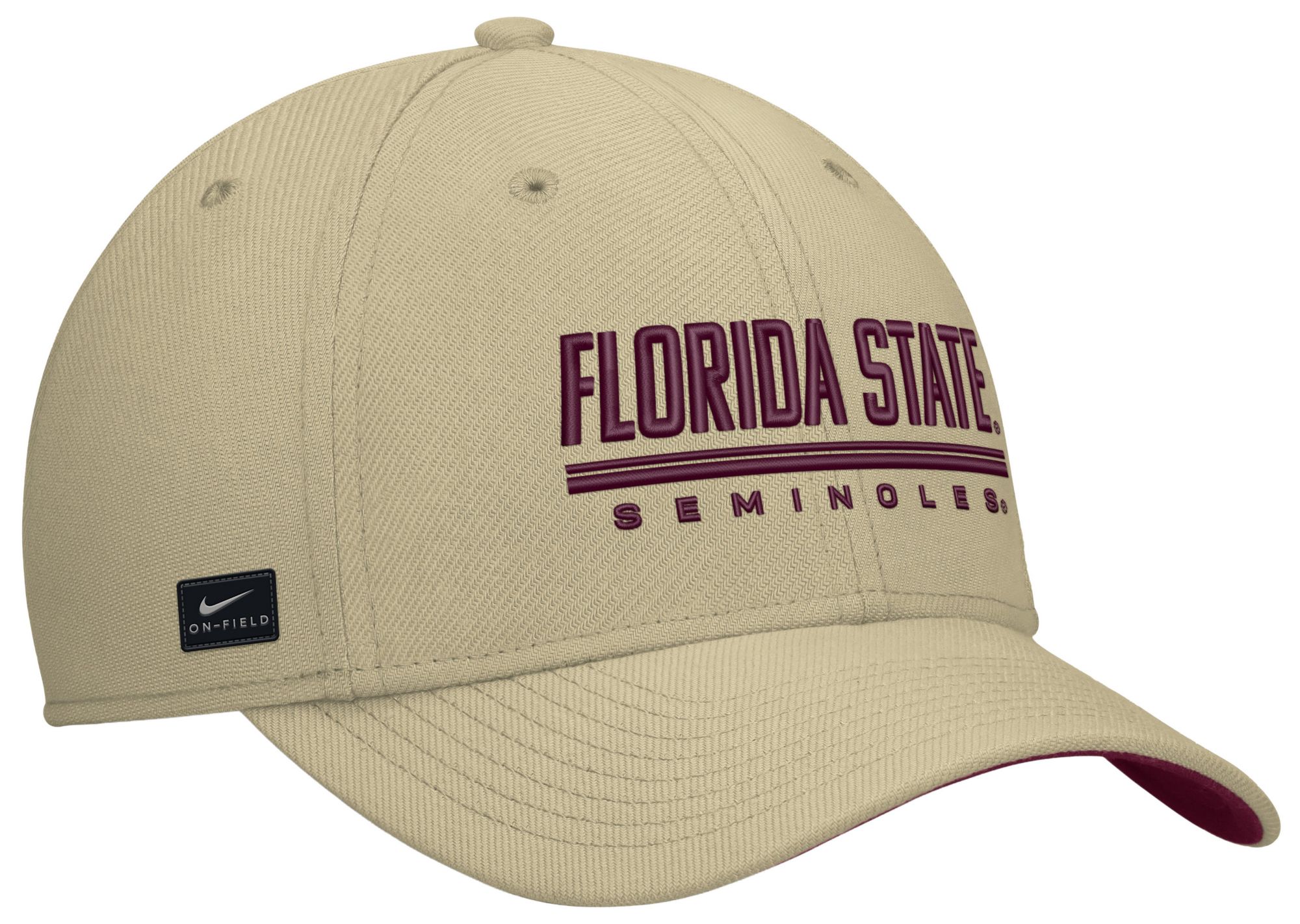 Nike Adult Florida State Seminoles Gold Rise Swooshflex Dri-Fit Game Day Structured Hat