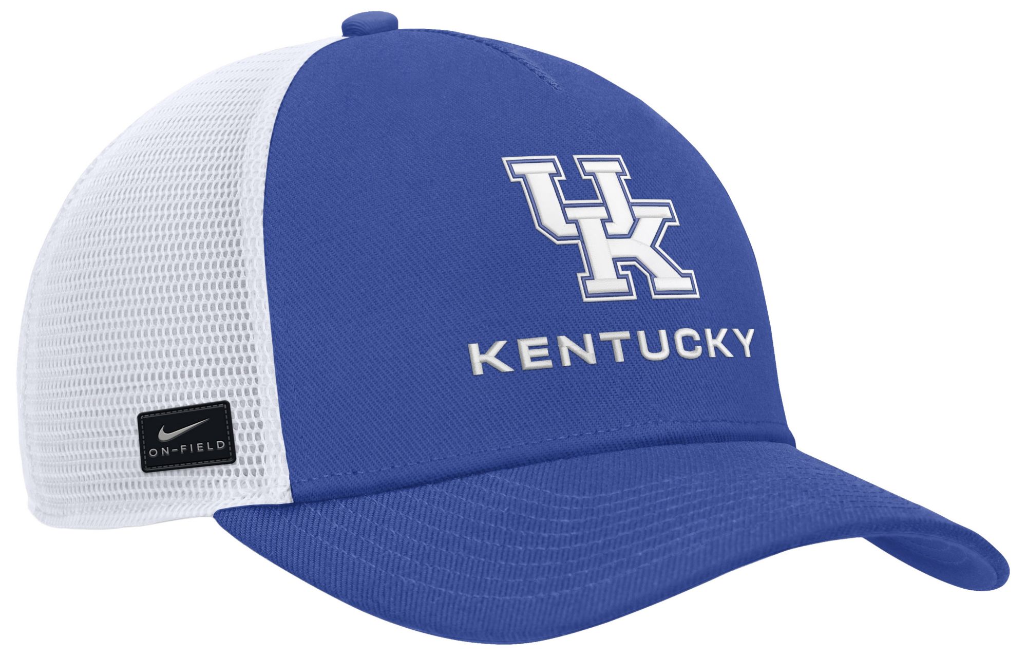 Nike Adult Kentucky Wildcats Royal and White Rise Game Day 5 Panel Structured Trucker Hat