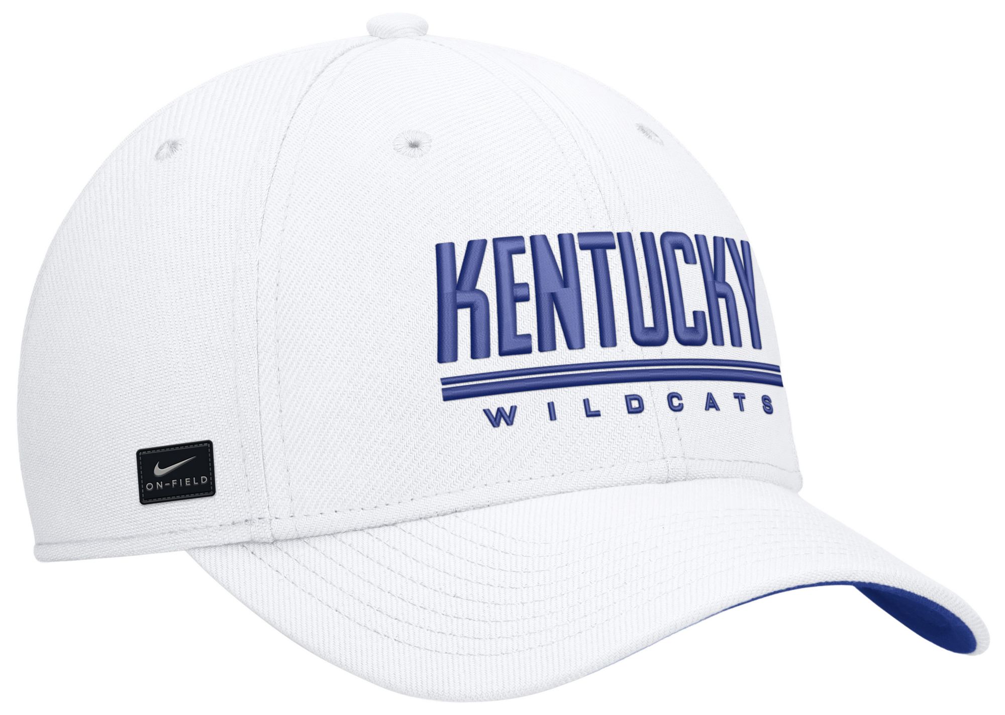 Nike Adult Kentucky Wildcats White Rise Swooshflex Dri-Fit Game Day Structured Hat