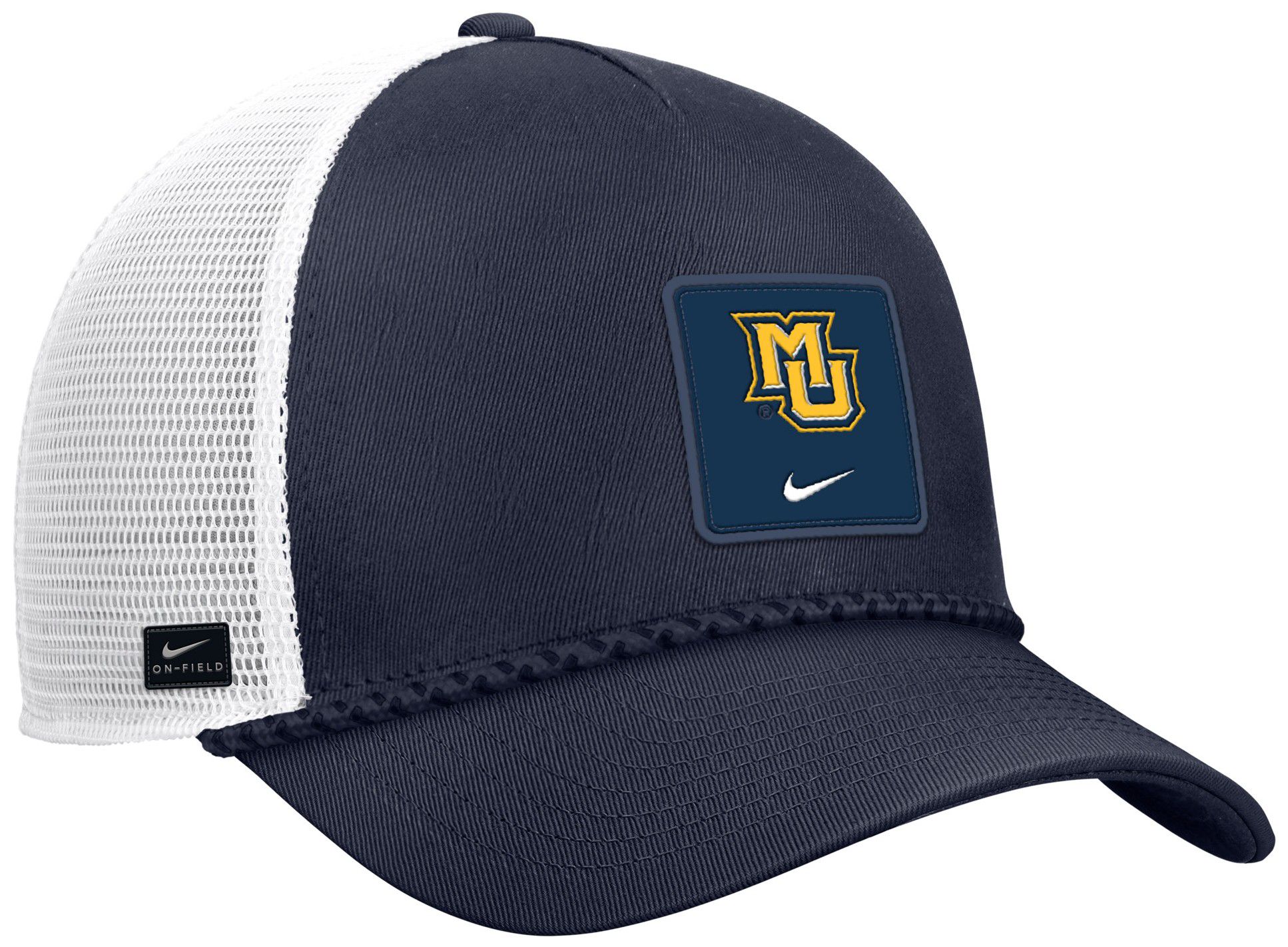 Nike Adult Marquette Golden Eagles Navy Gameday Adjustable Trucker Hat, Men's