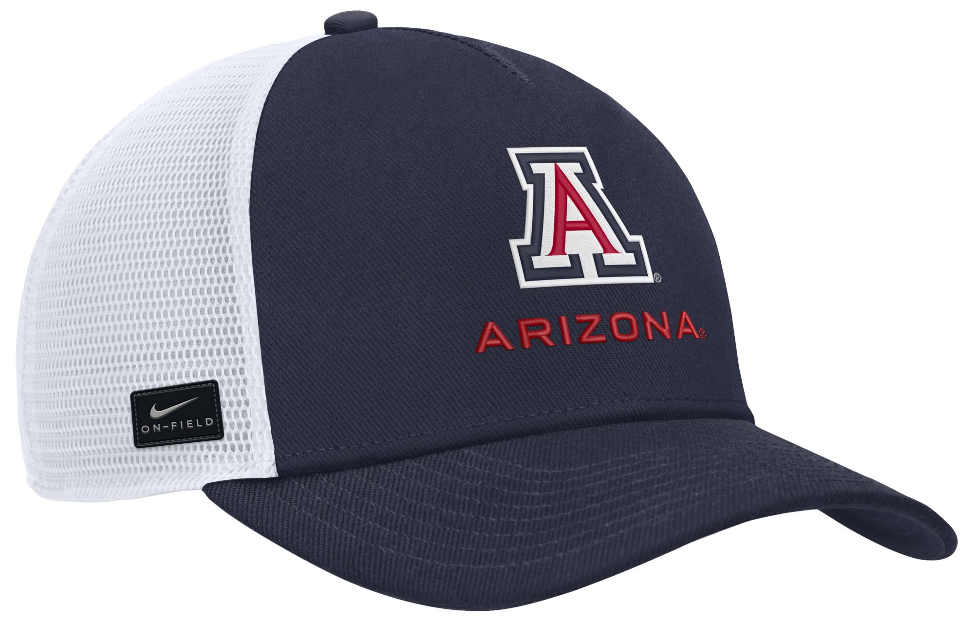 Nike Adult Arizona Wildcats Navy and White Rise Game Day 5 Panel Structured Trucker Hat