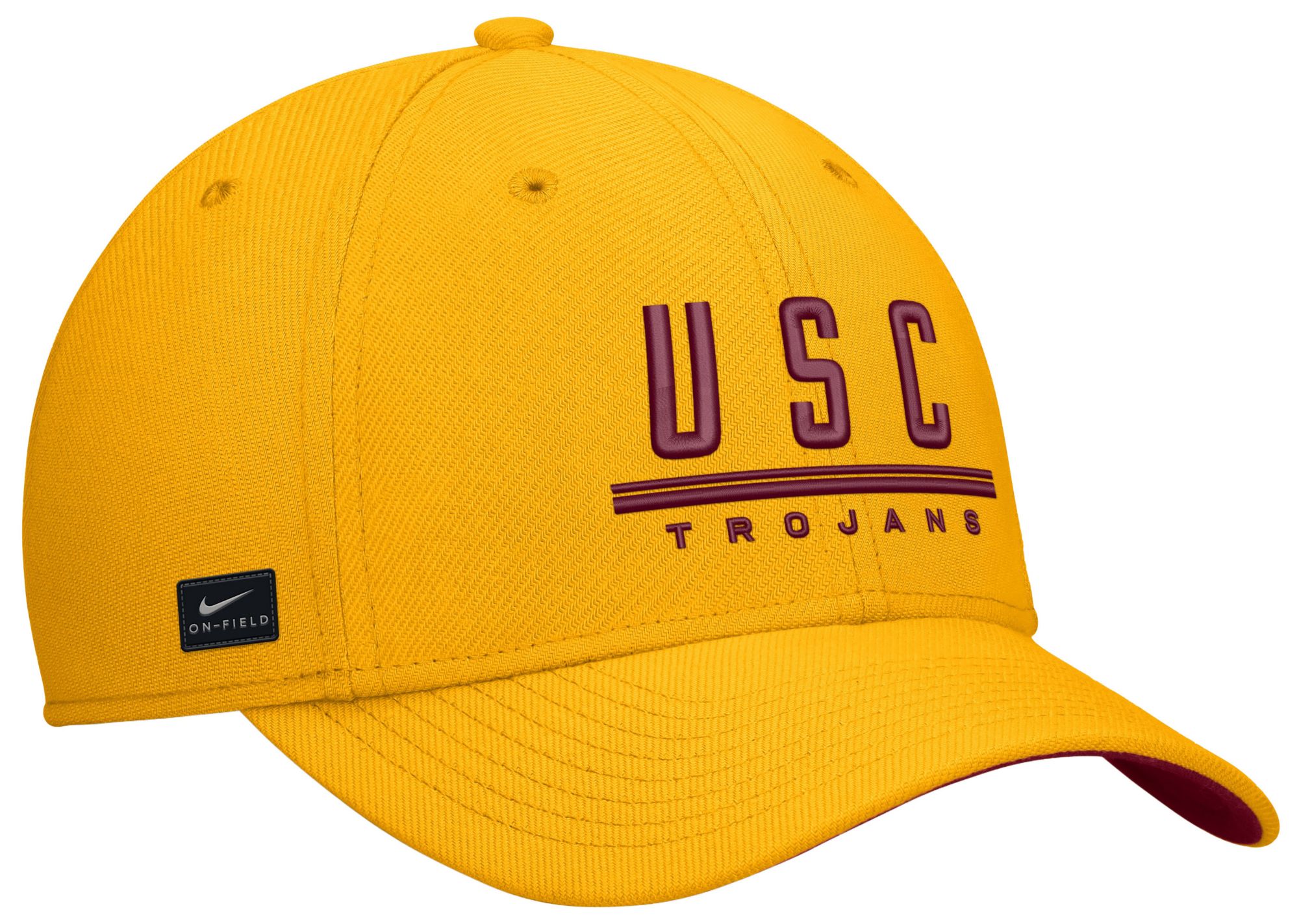 Nike Adult USC Trojans Gold Rise Swooshflex Dri-Fit Game Day Structured Hat