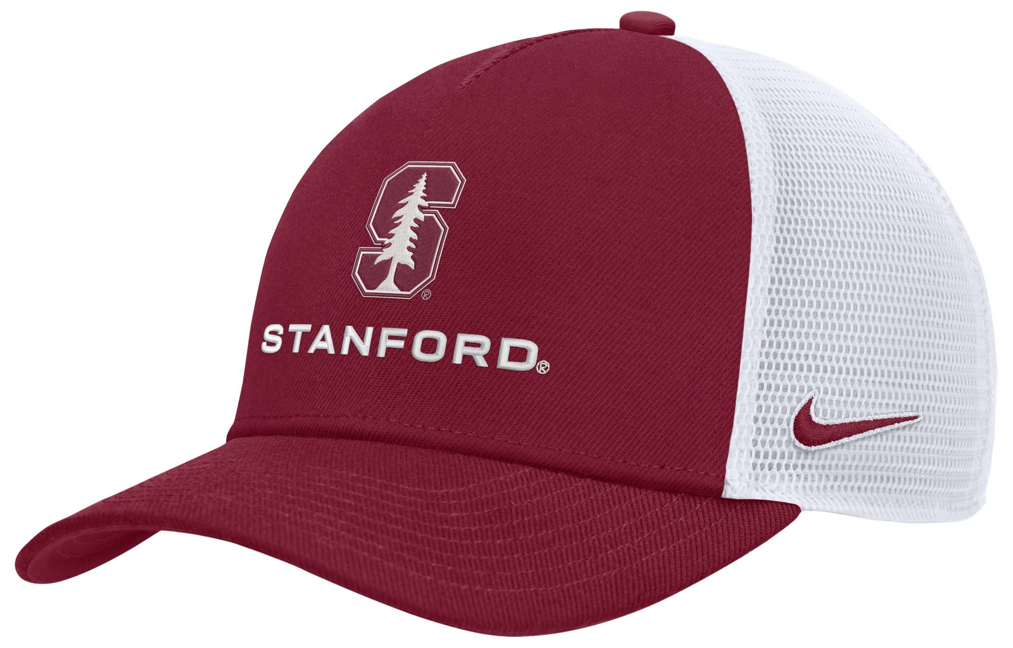 Nike Adult Stanford Cardinal Crimson and White Rise Game Day 5 Panel Structured Trucker Hat