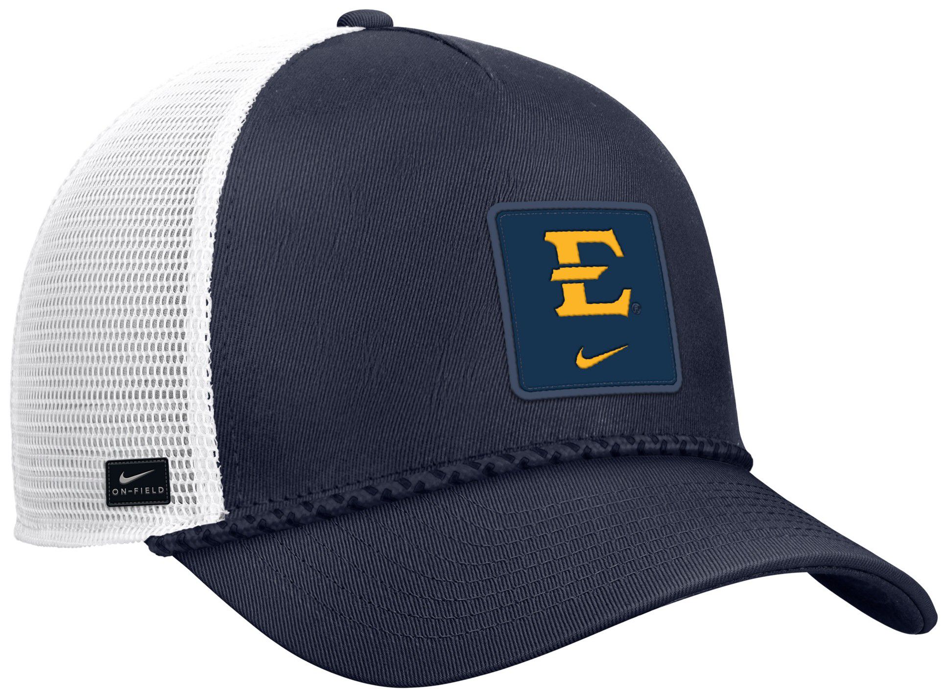 Nike Adult East Tennessee State Buccaneers Navy Gameday Adjustable Trucker Hat, Men's