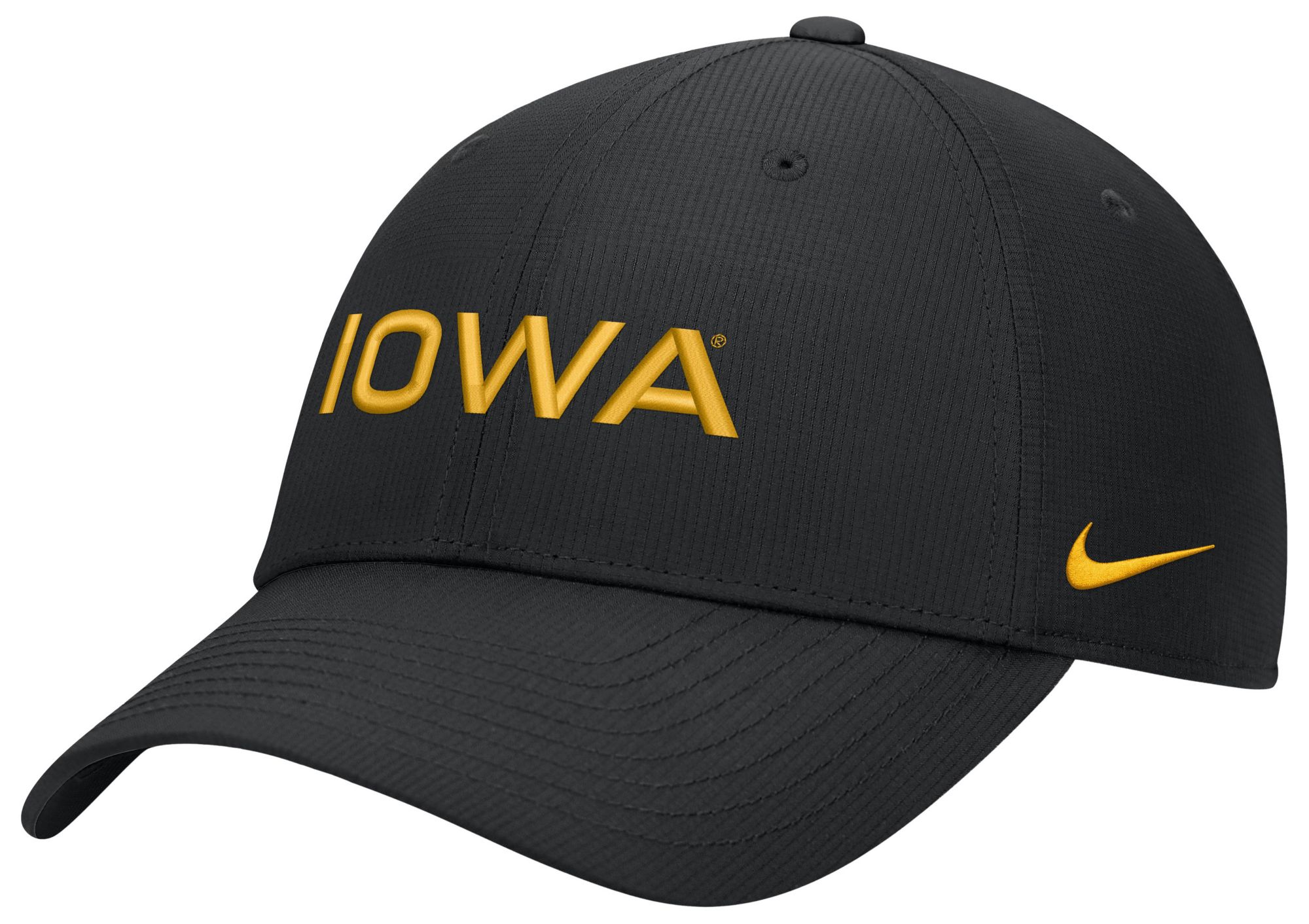 Nike Adult Iowa Hawkeyes Black Ripstop Club Game Day Structured Adjustable Cap