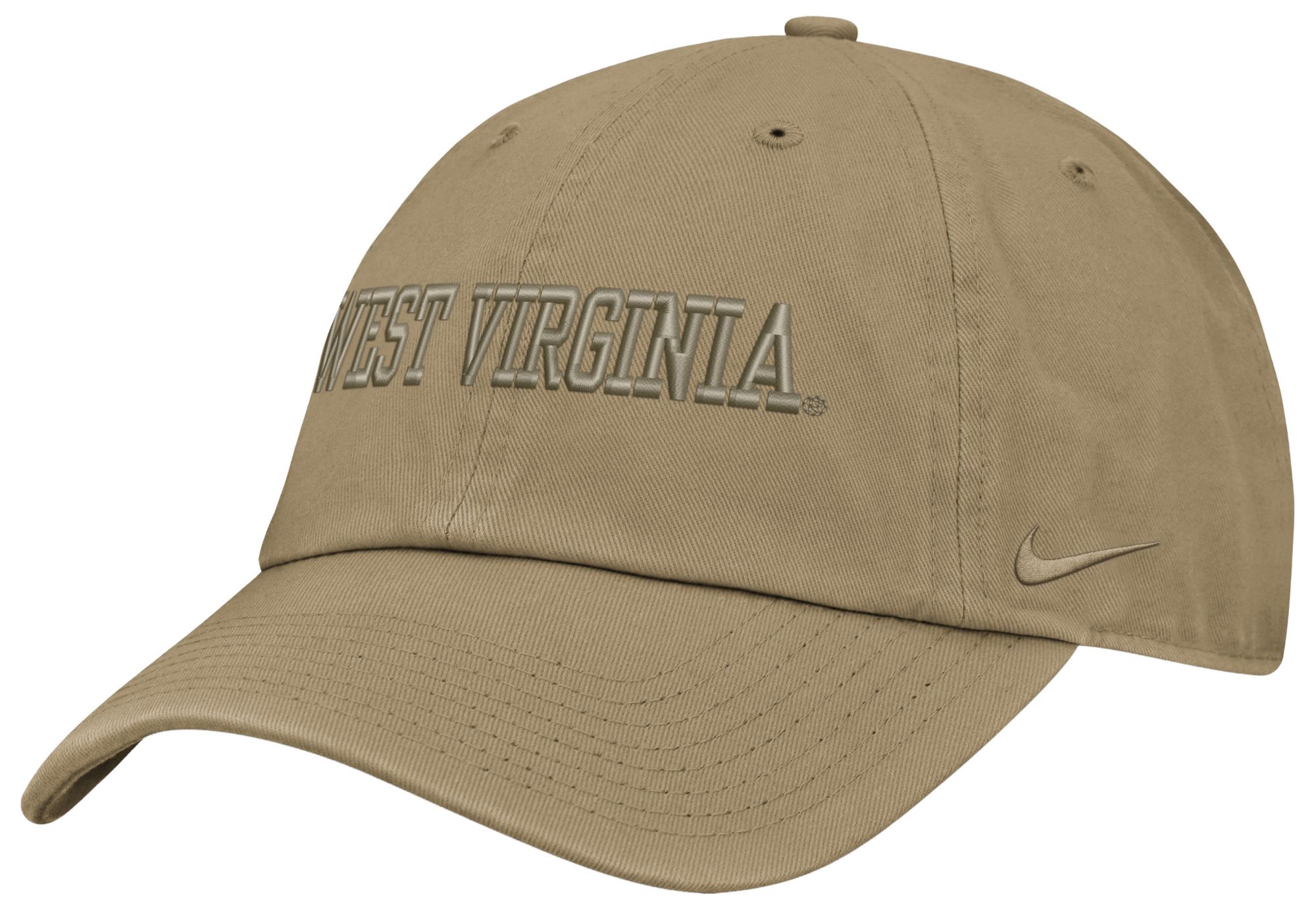 Nike Adult West Virginia Mountaineers Beige Club Primetime Unstructured Tonal Cap