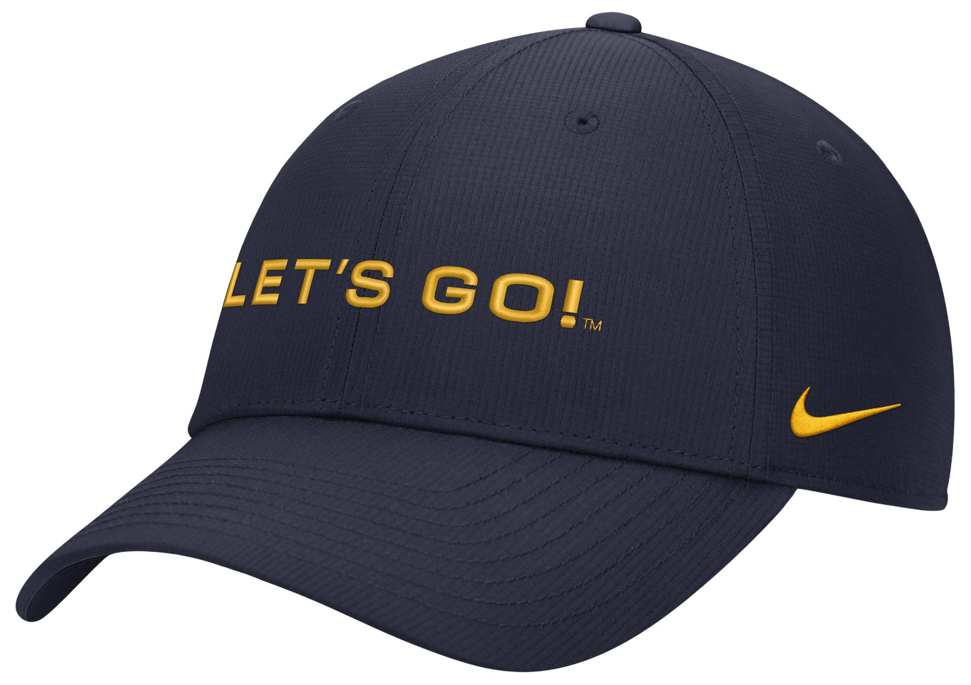 Nike Adult West Virginia Mountaineers Navy Ripstop Club Game Day Structured Adjustable Cap, Men's, Medium/Large, Blue
