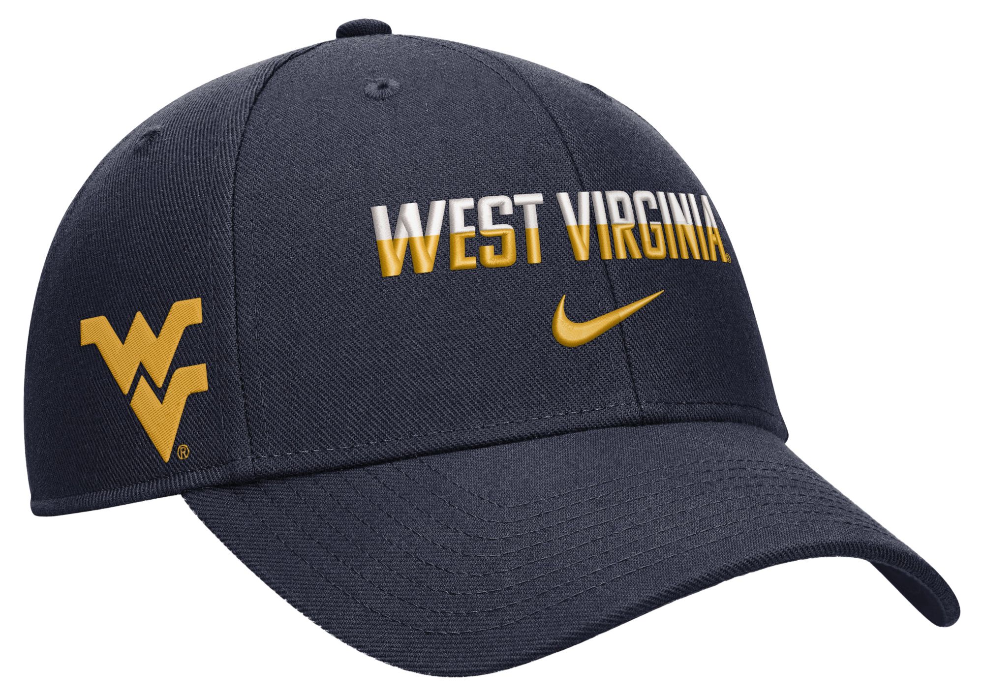 Nike Adult West Virginia Mountaineers Navy Rise Game Day Structured Adjustable Hat