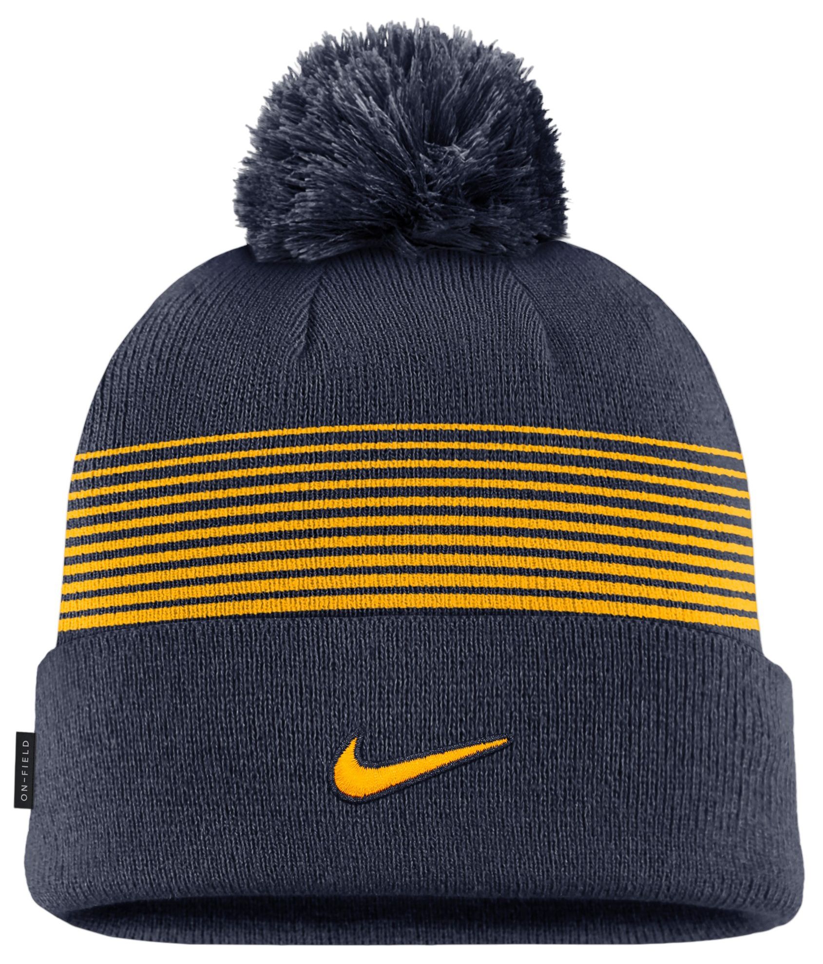 Nike Adult West Virginia Mountaineers Peak Gameday Cuffed Knit Pom Beanie, Men's