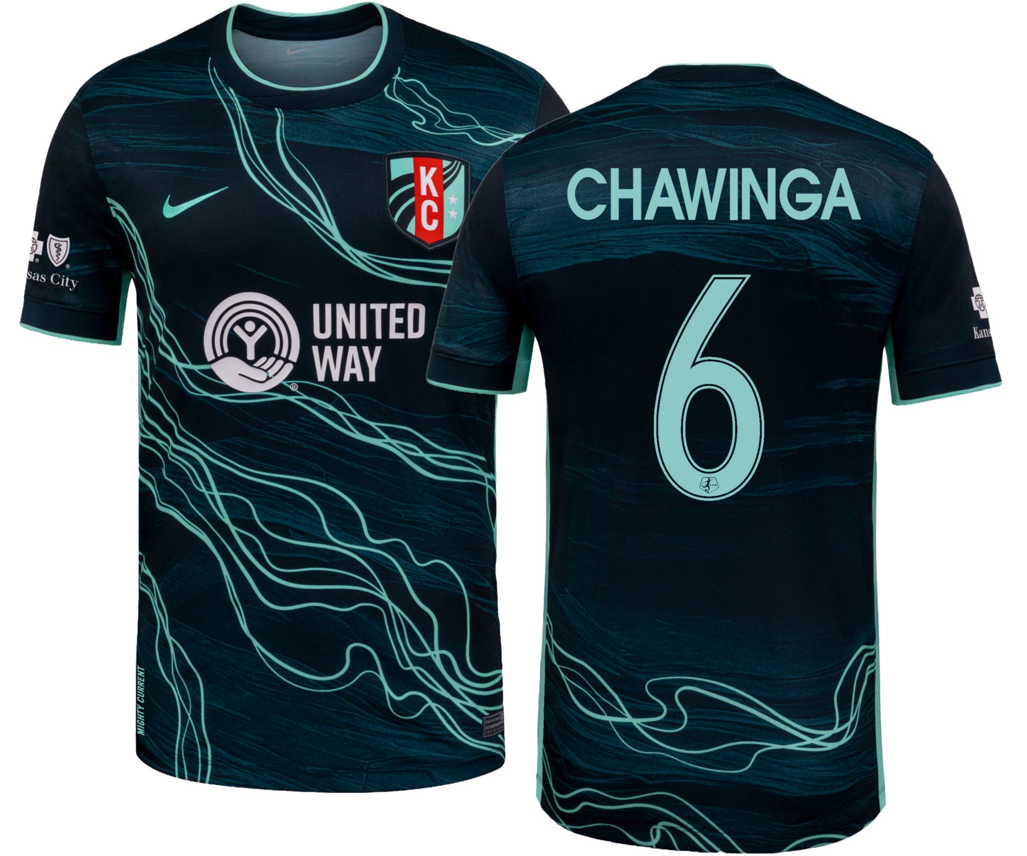 Nike Adult Kansas City Current Temwa Chawinga #6 Charcoal 2026 Third Swingman Jersey