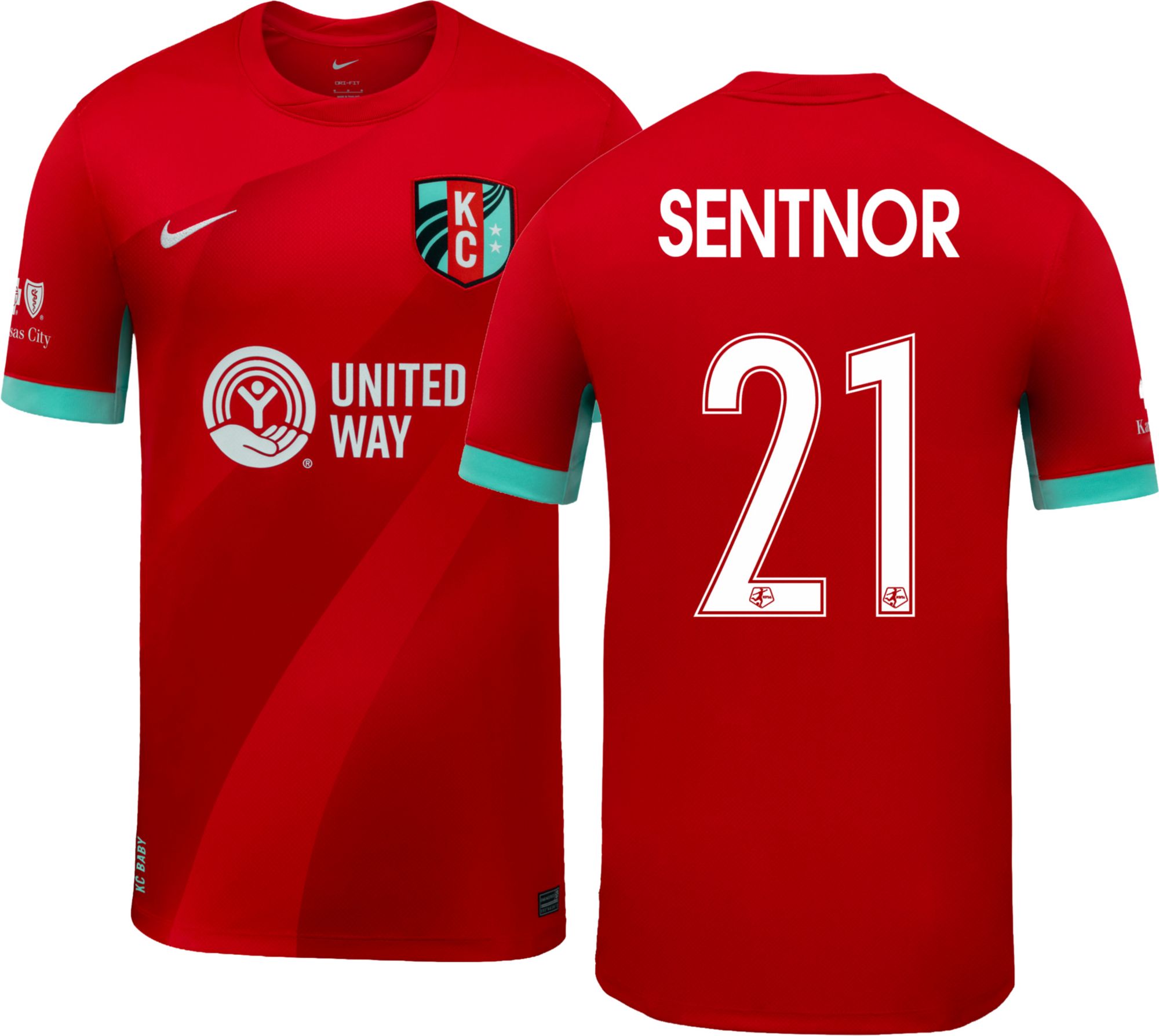 Nike Adult Kansas City Current Ally Sentnor #21 Red 2026 Home Swingman Jersey