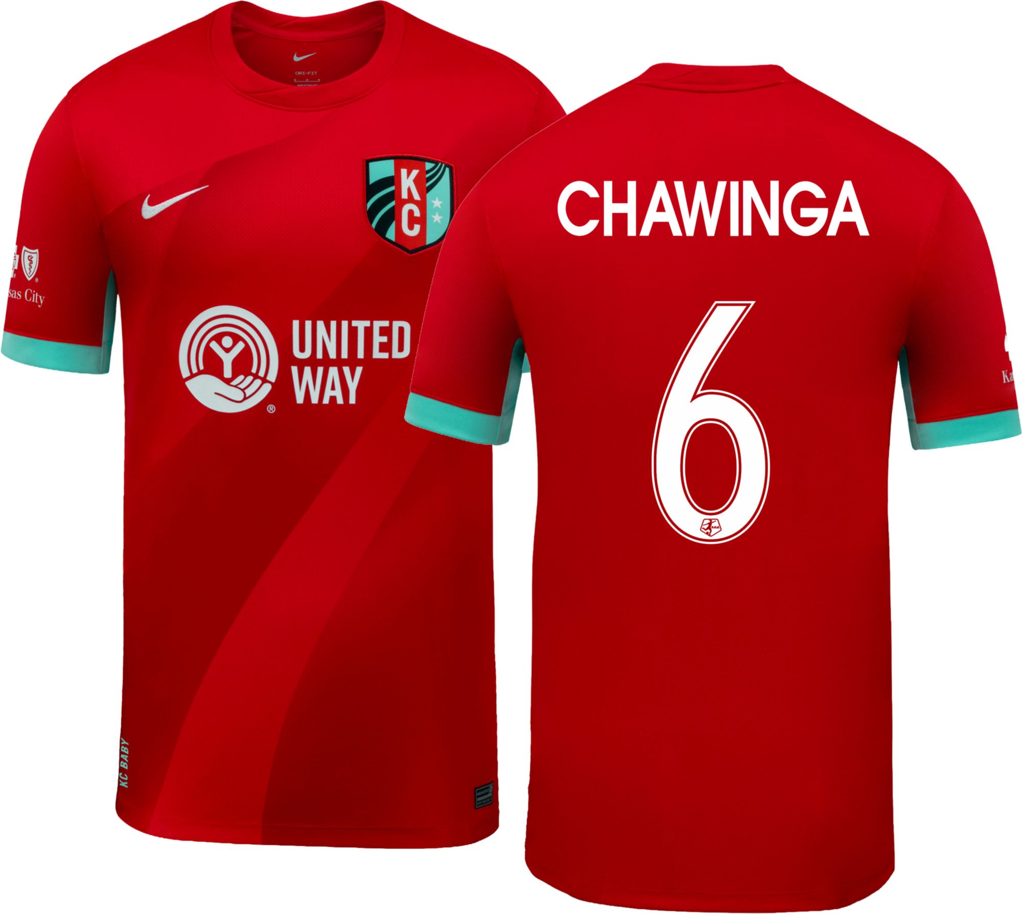 Nike Adult Kansas City Current Temwa Chawinga #6 Red 2026 Home Swingman Jersey
