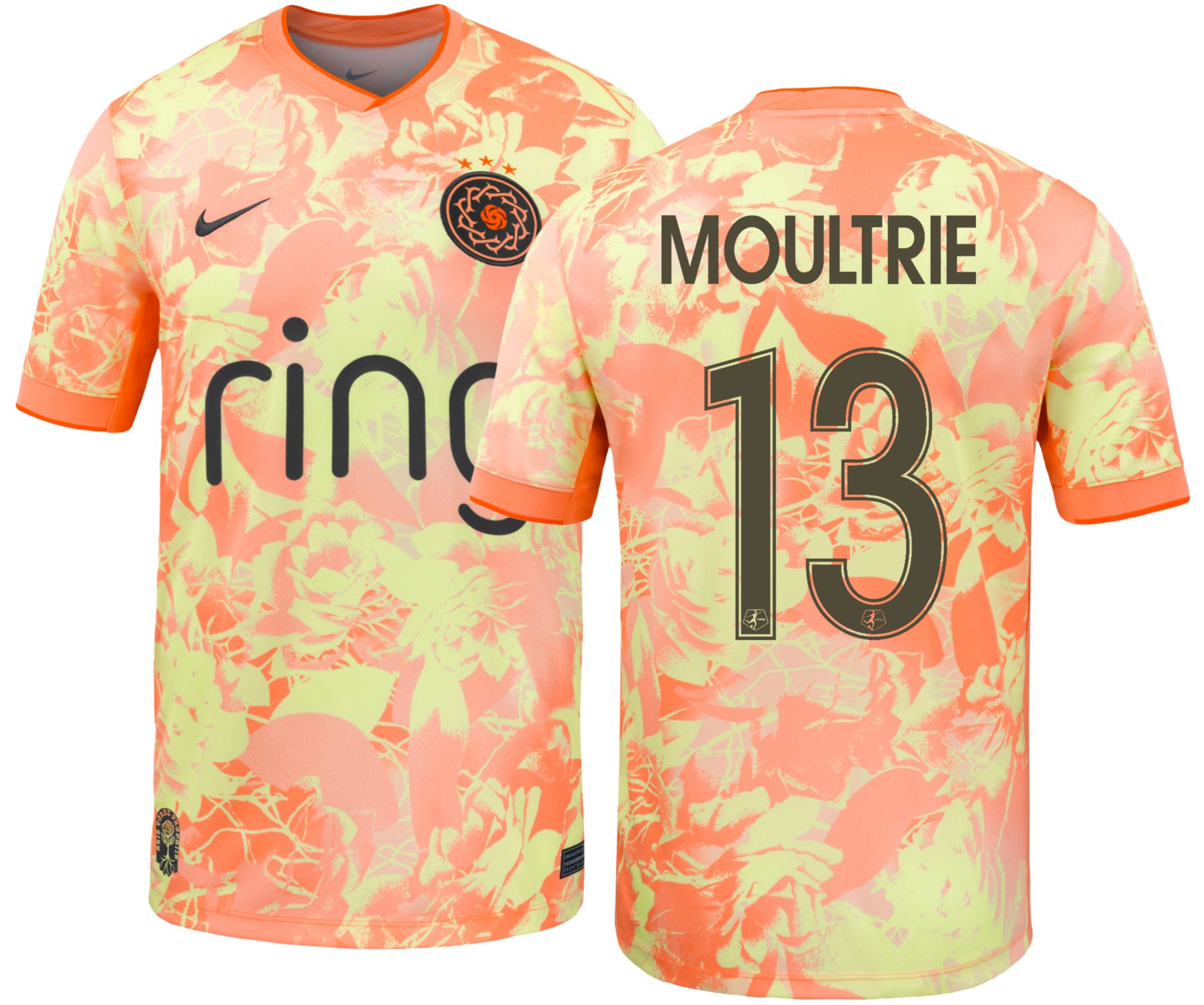 Nike Adult Portland Thorns Olivia Moultrie #13 Yellow 2026 Home Swingman Jersey