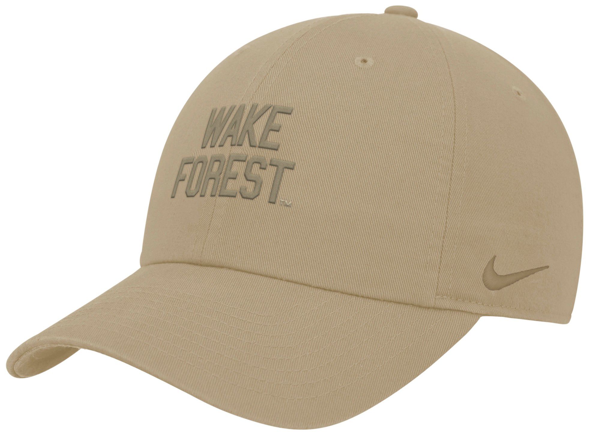 Nike Adult Wake Forest Demon Deacons Beige Tonal Club Adjustable Hat