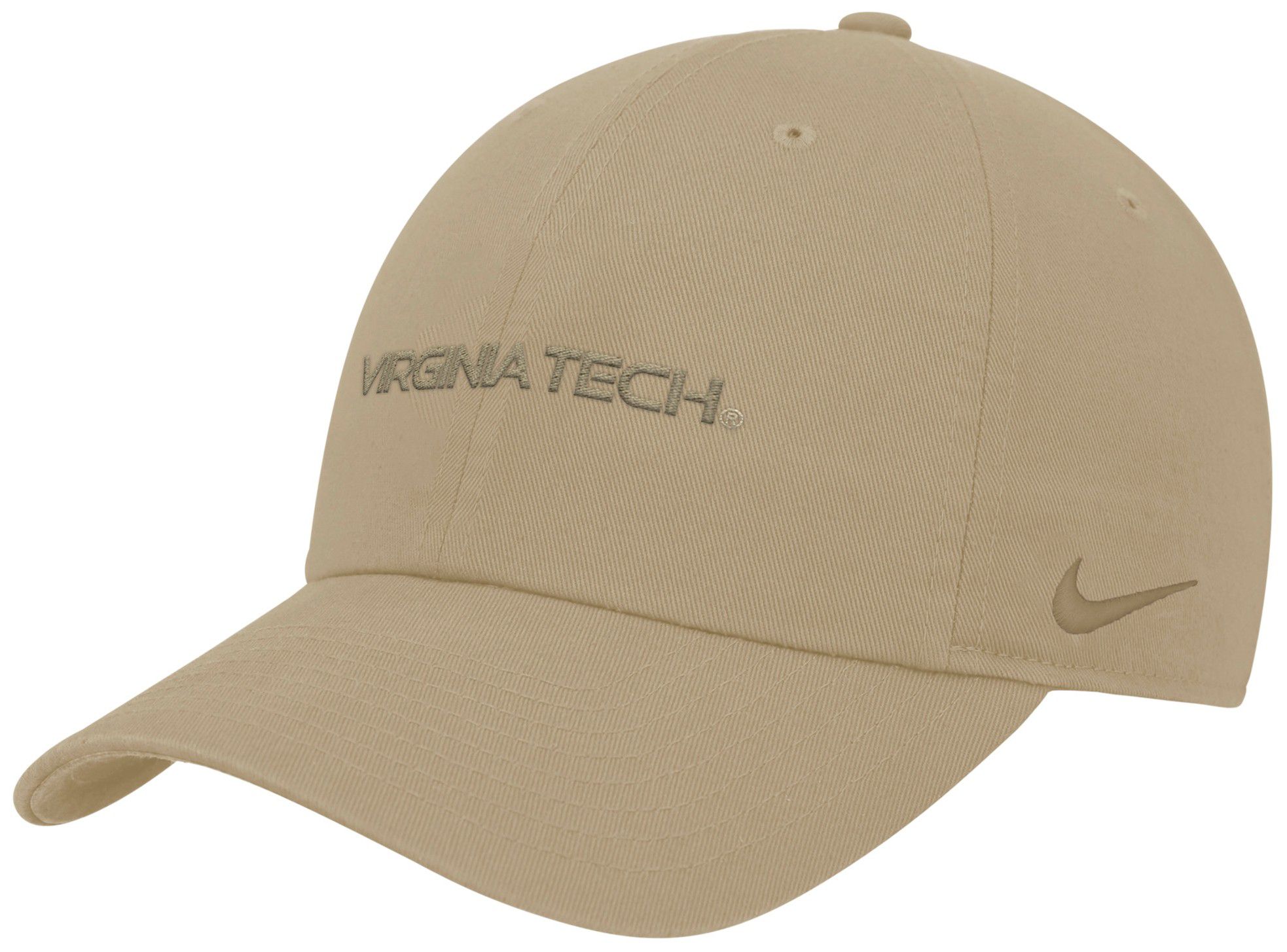 Nike Adult Virginia Tech Hokies Beige Tonal Club Adjustable Hat