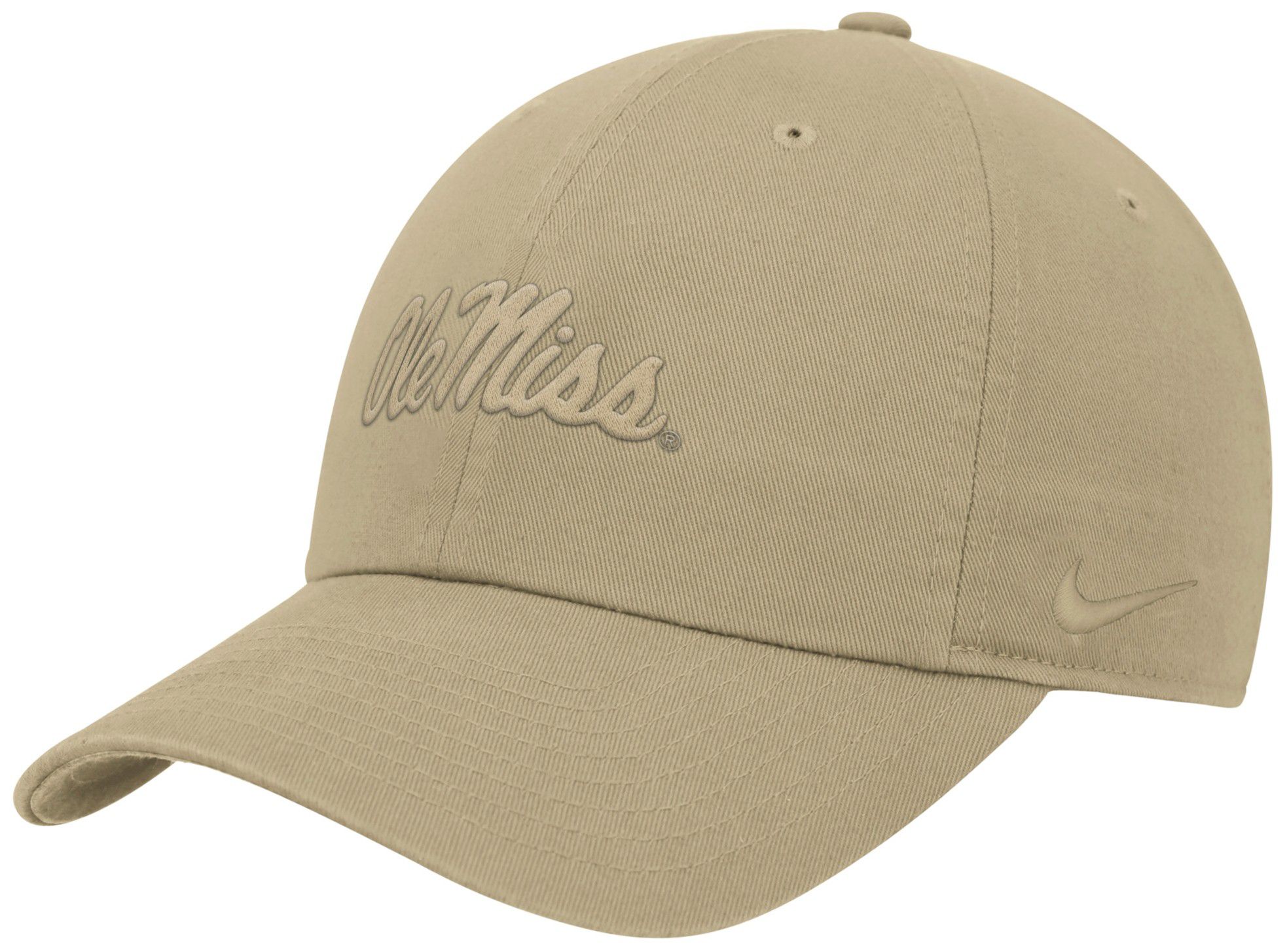 Nike Adult Ole Miss Rebels Beige Tonal Club Adjustable Hat