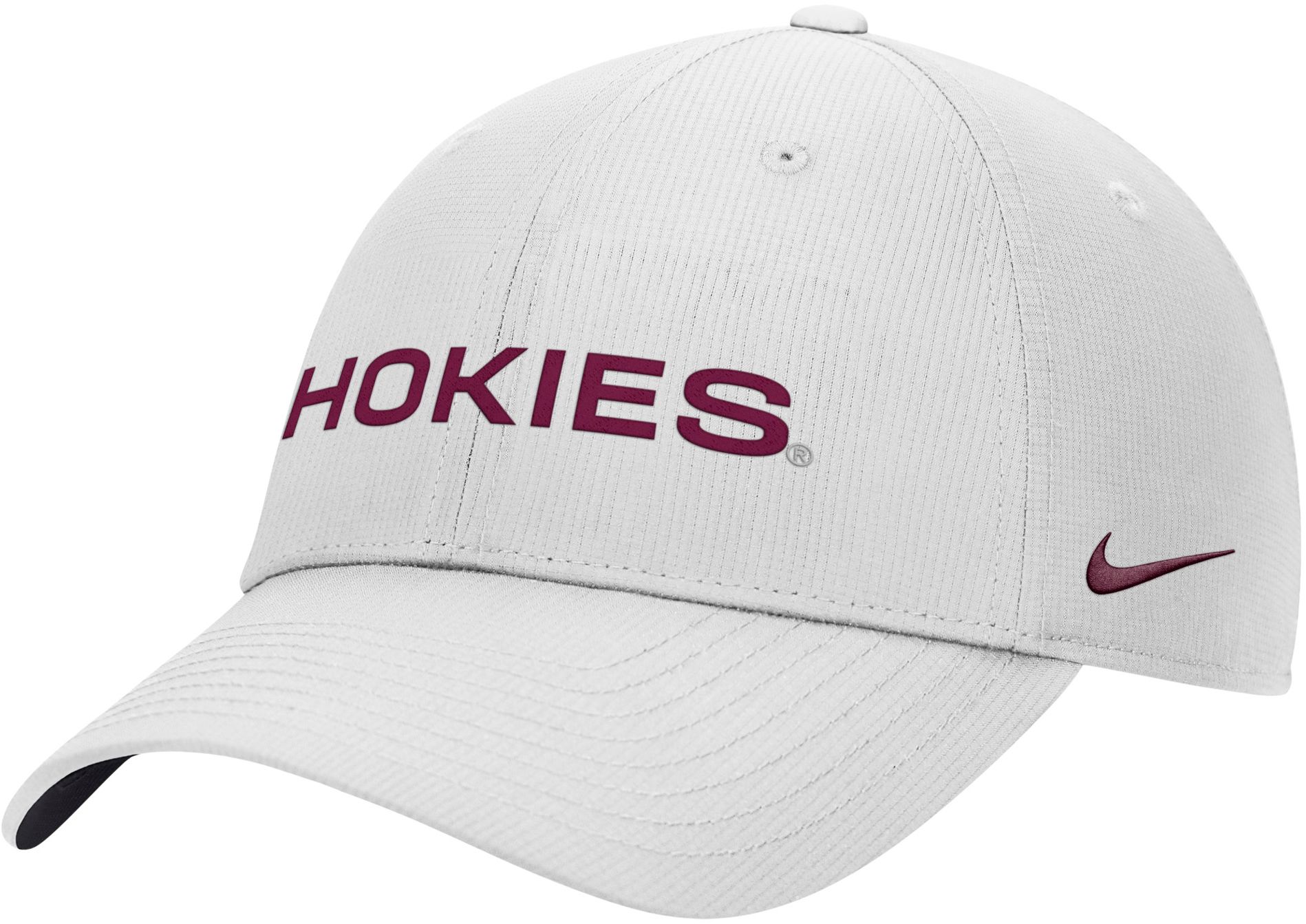 Nike Adult Virginia Tech Hokies White Rip Stop Club Adjustable Hat