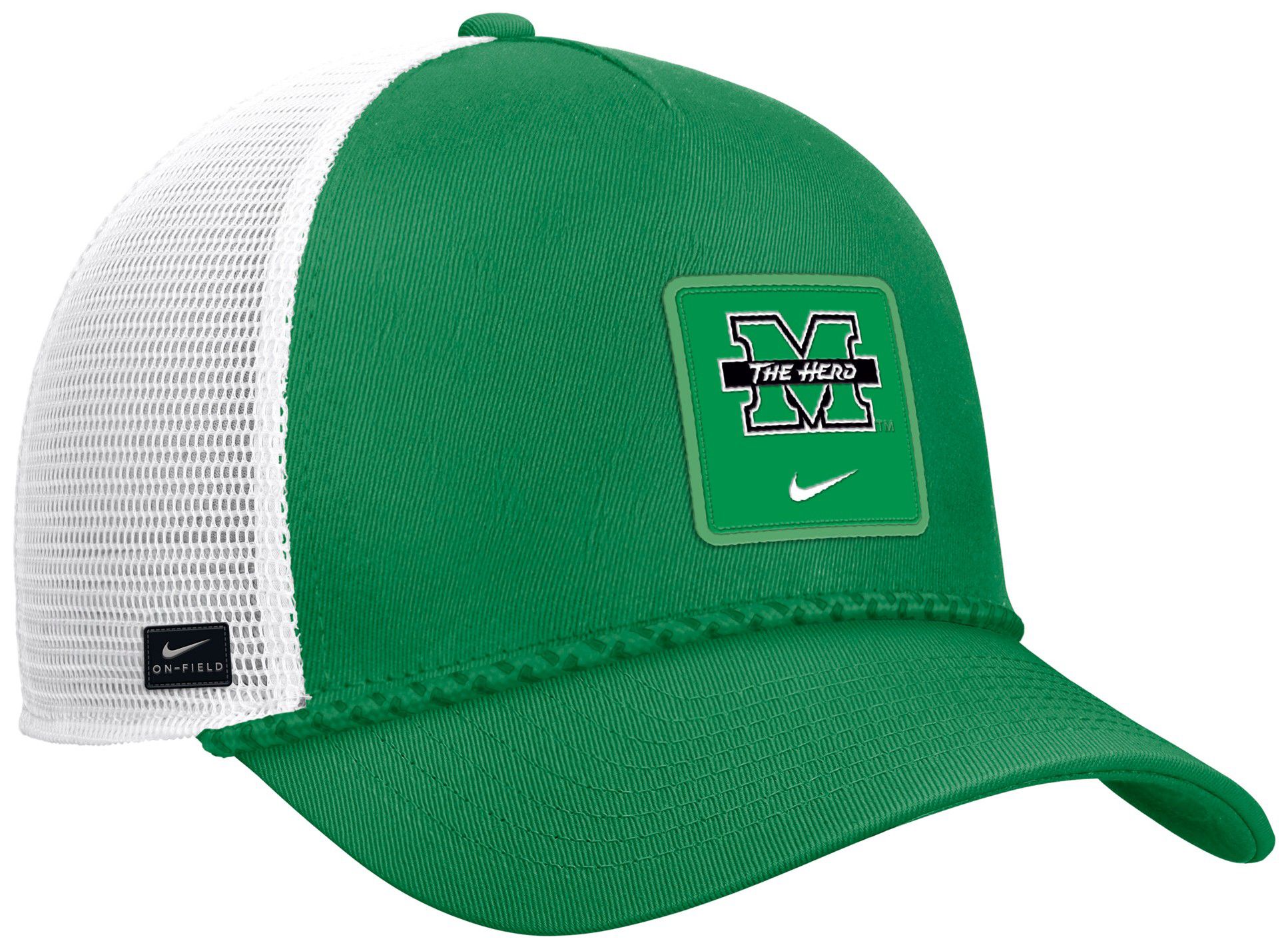 Nike Adult Marshall Thundering Herd Green Gameday Adjustable Trucker Hat