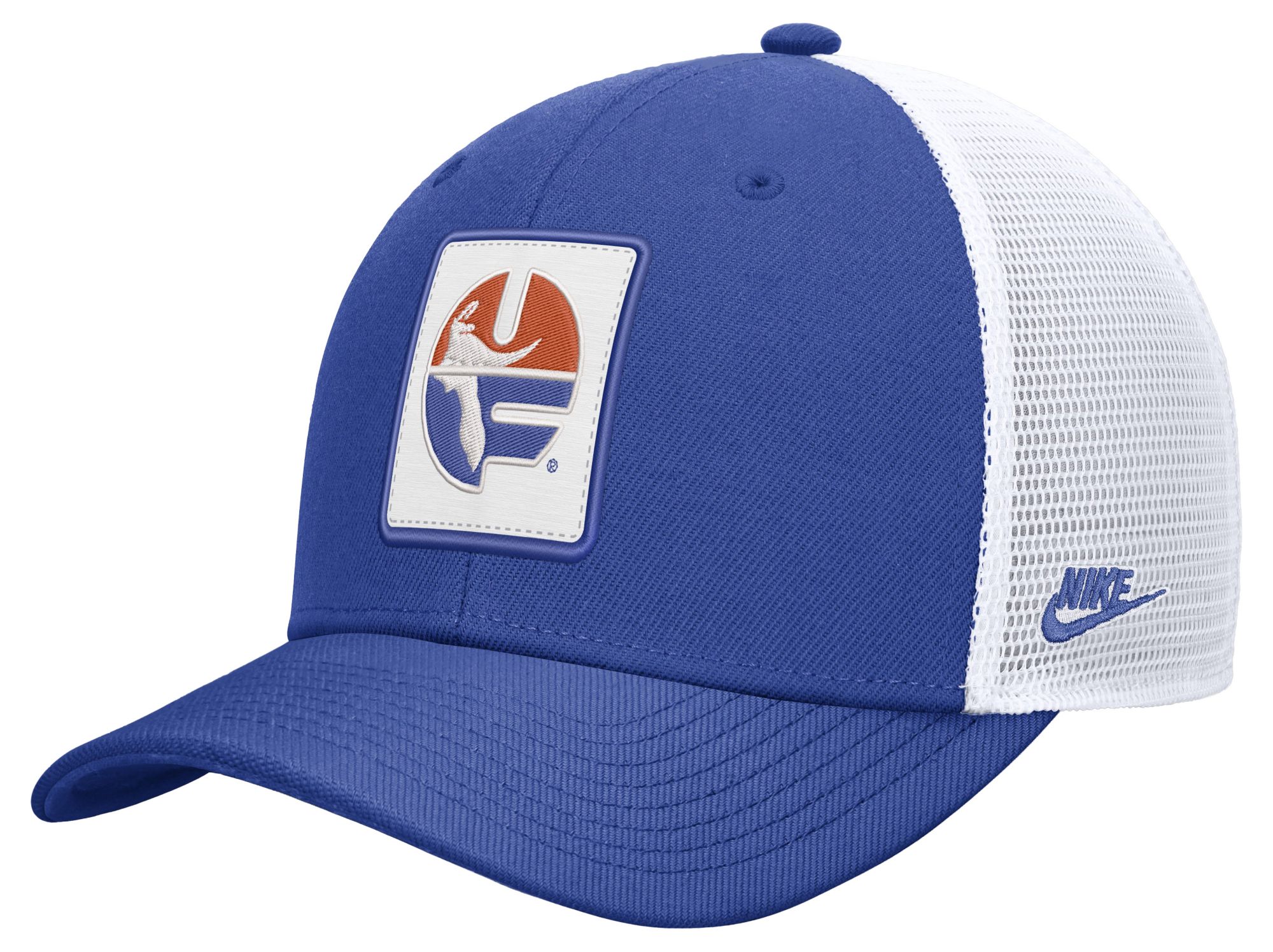 Nike Adult Florida Gators Game Royal Patch Structured Rise Trucker Hat