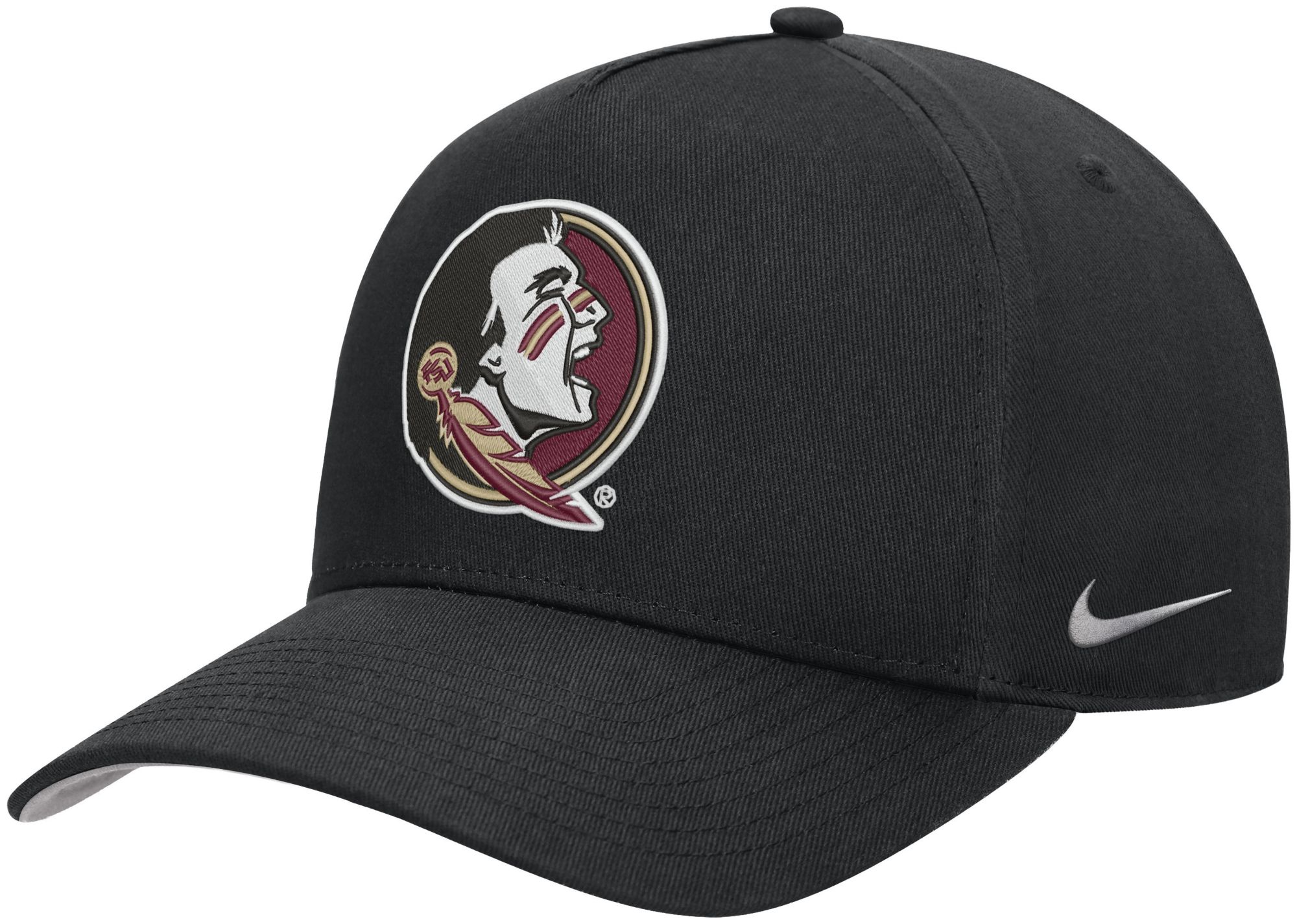Nike Adult Florida State Seminoles Black Rise A-Frame Adjustable Hat