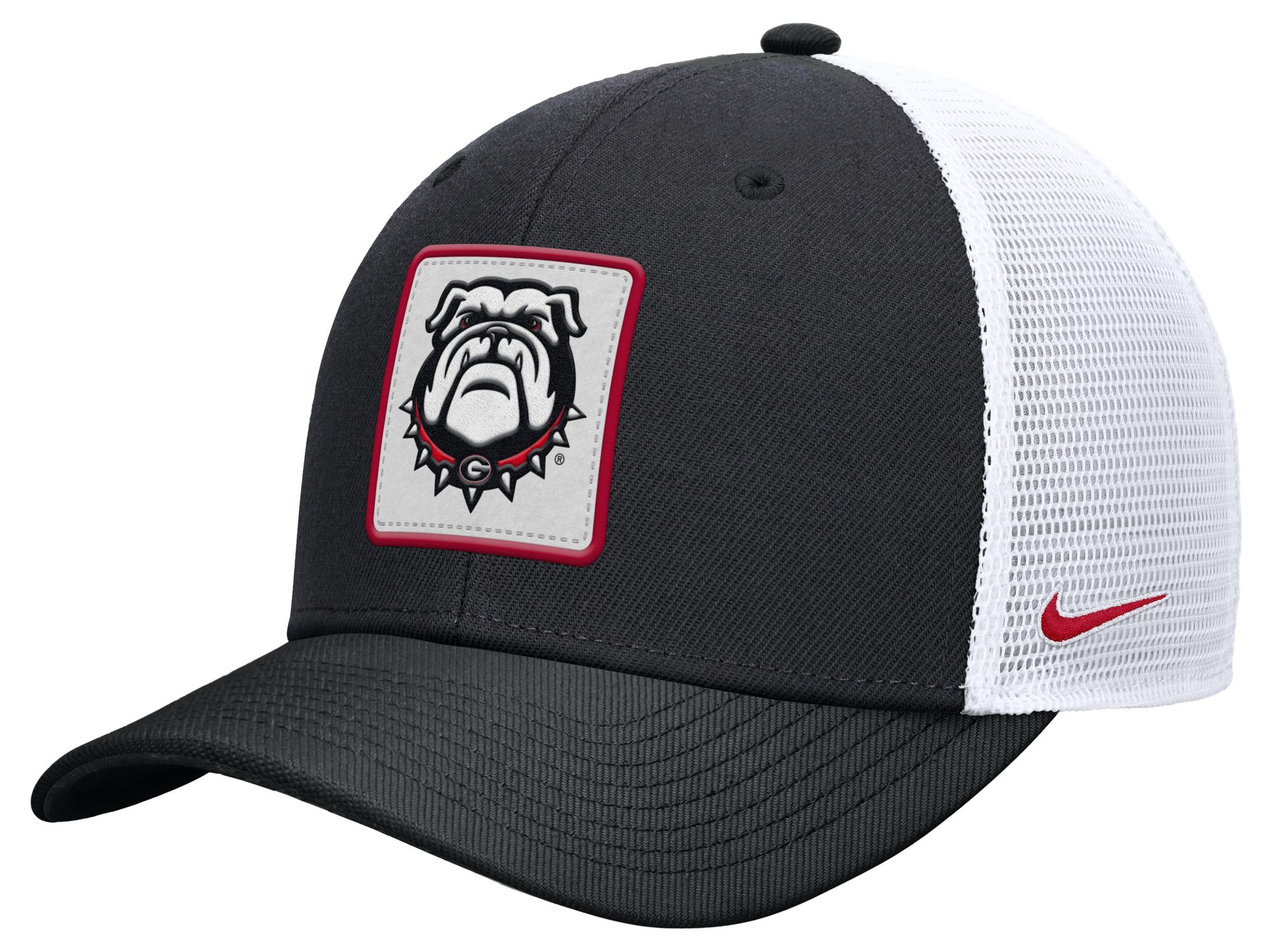 Nike Adult Georgia Bulldogs Black Patch Structured Rise Trucker Hat