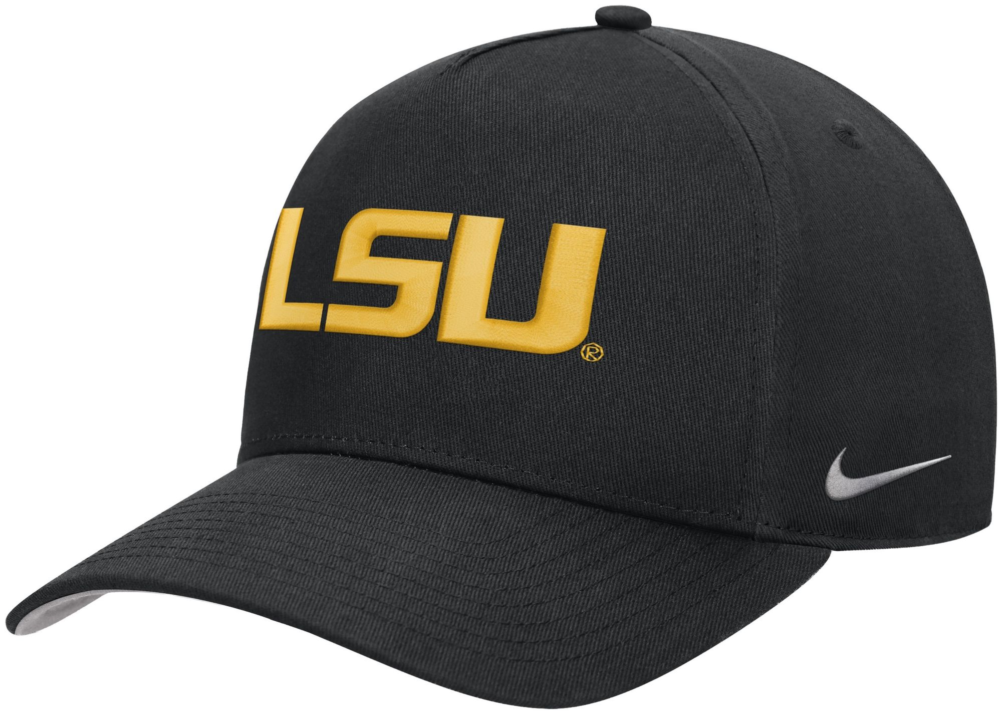 Nike Adult LSU Tigers Black Rise A-Frame Adjustable Hat