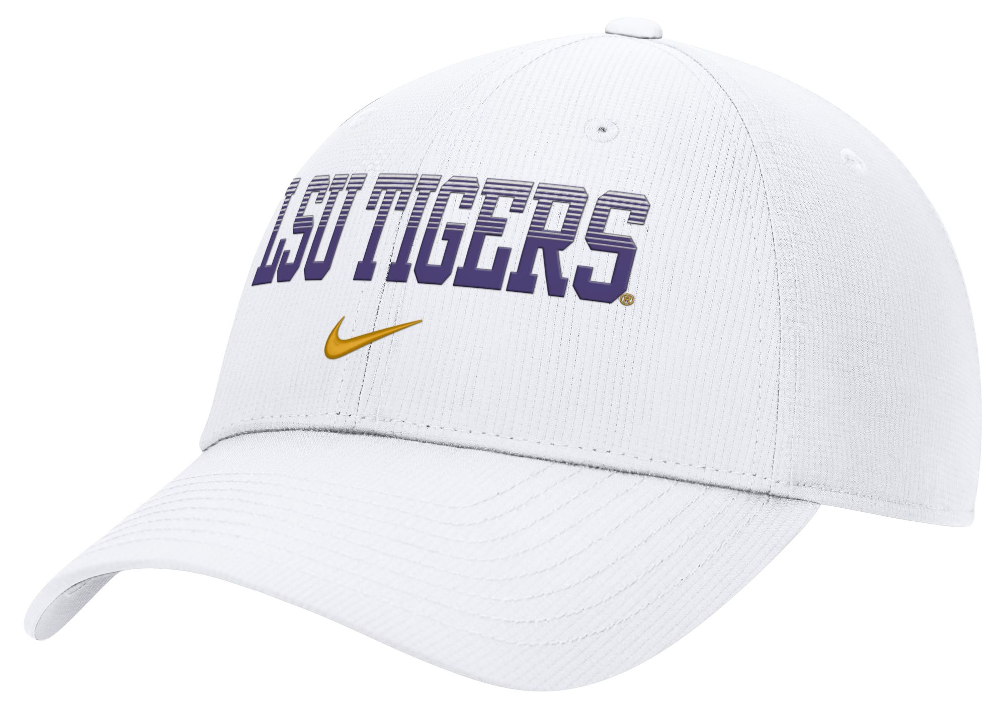 Nike Adult LSU Tigers White Dri-Fit Primetime Structured Adjustable Hat