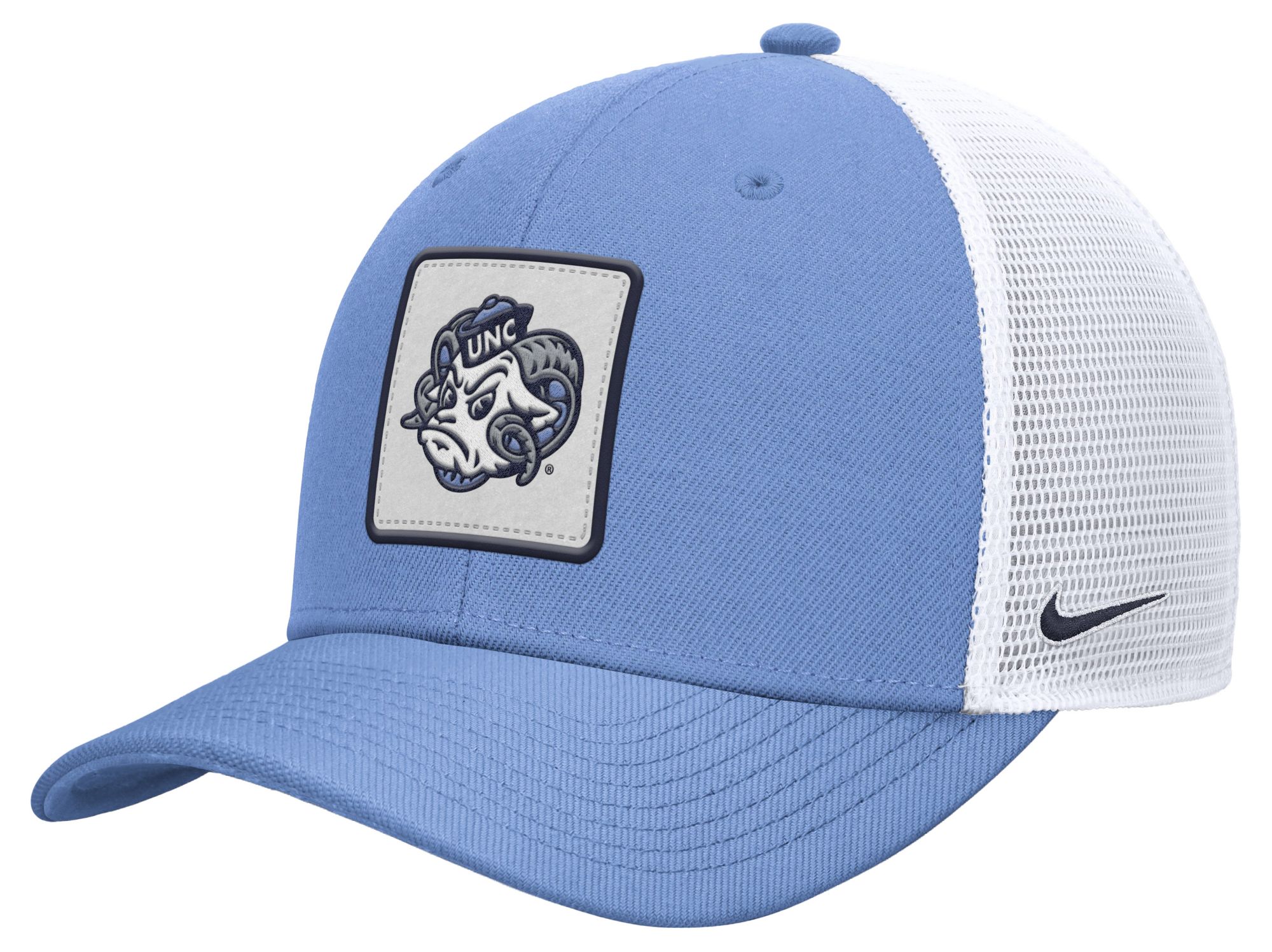 Nike Adult North Carolina Tar Heels Valor Blue Patch Structured Rise Trucker Hat