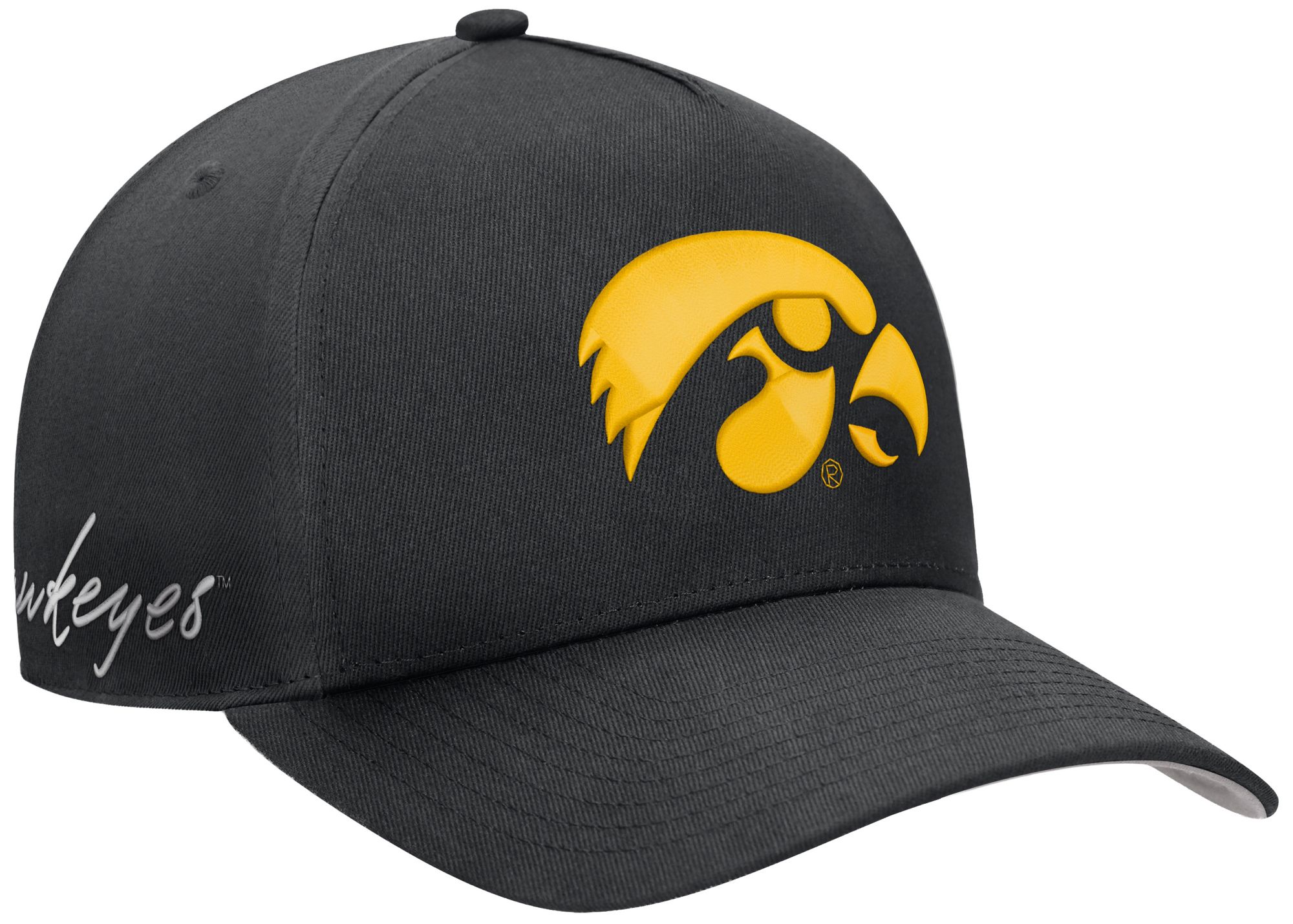Nike Adult Iowa Hawkeyes Black Rise A-Frame Adjustable Hat