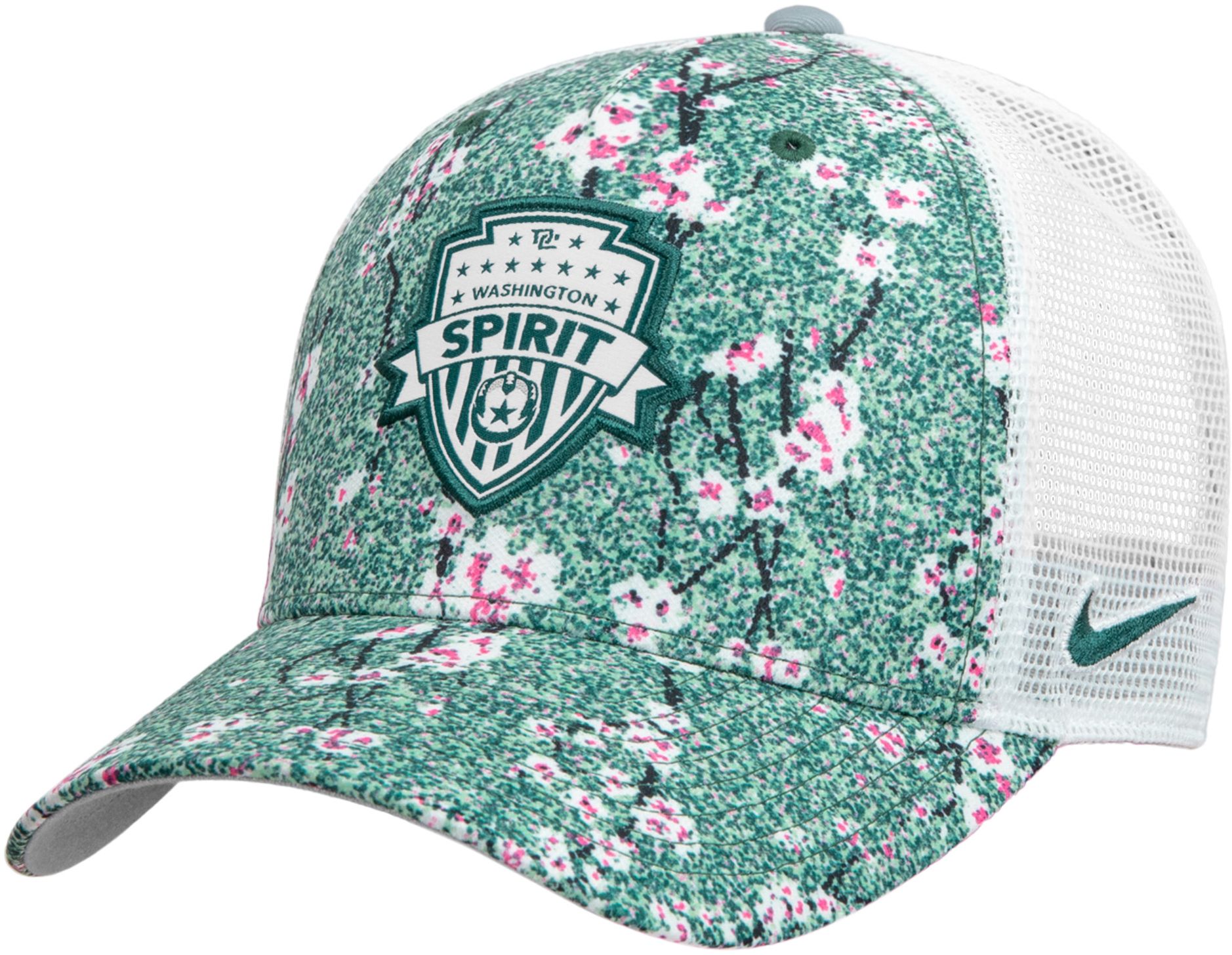 Nike Adult Washington Spirit 2026 White All Over Print Adjustable Trucker Hat