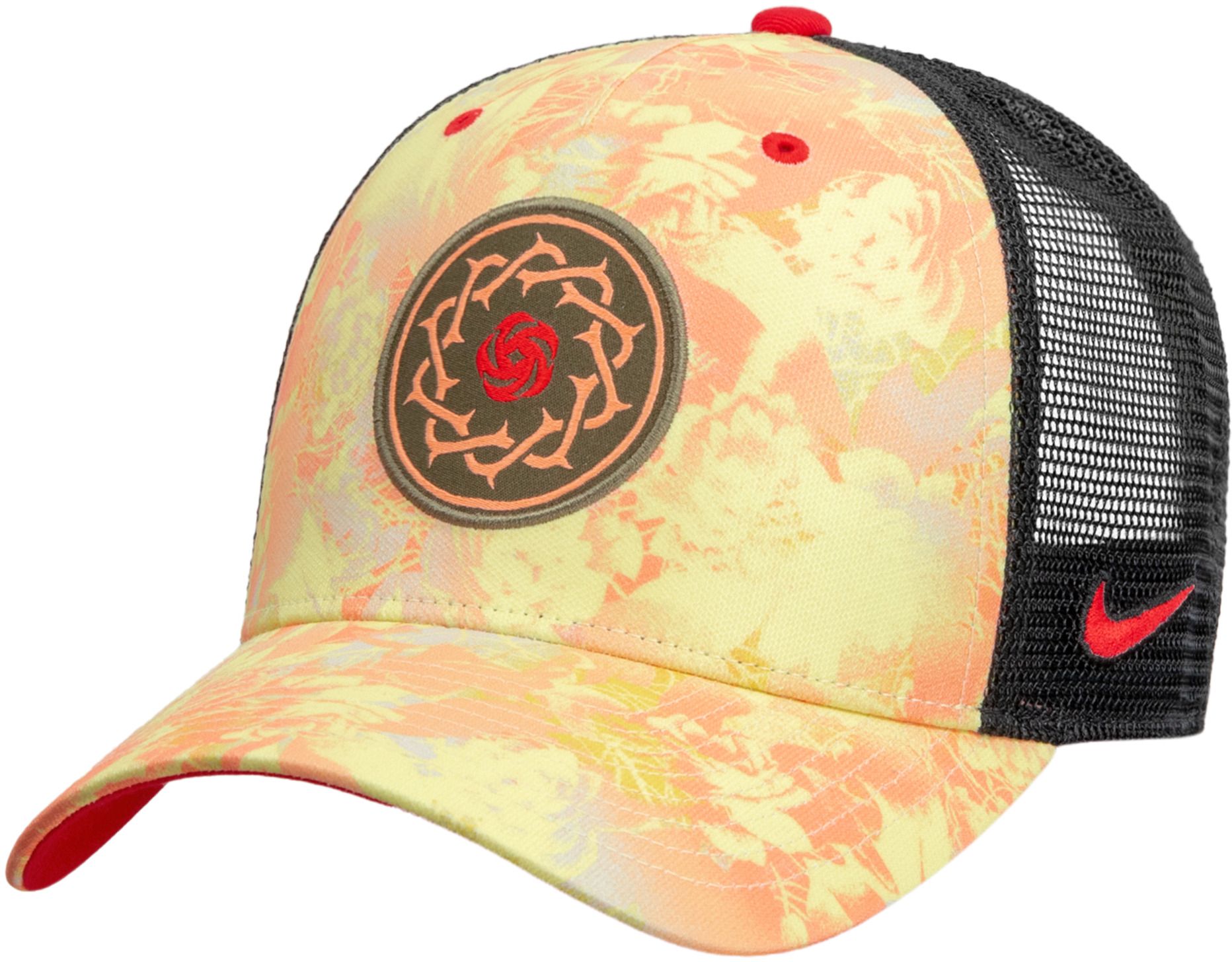 Nike Adult Portland Thorns 2026 Black All Over Print Adjustable Trucker Hat