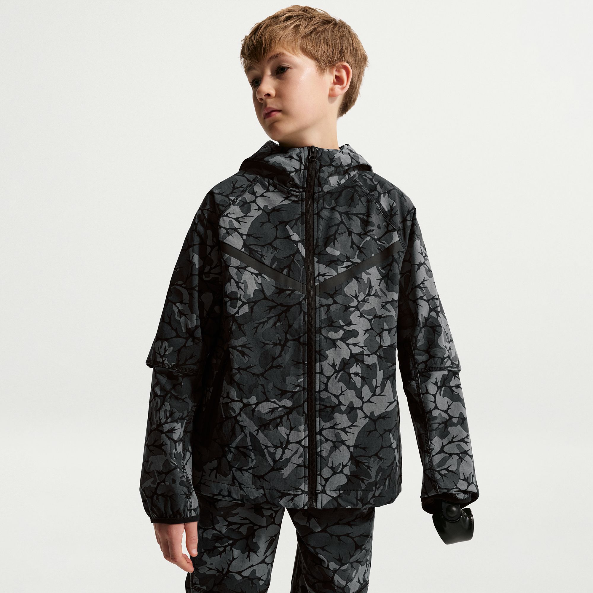 Nike Kids' Sportswear Tech Woven Printed Full-Zip Top