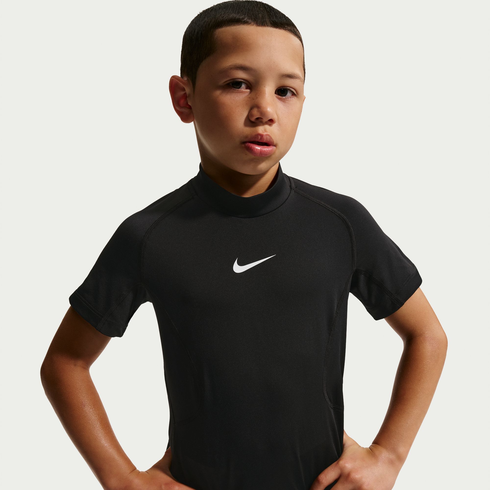 Nike Boys' Pro Dri-FIT Short-Sleeve Mock-Neck Top