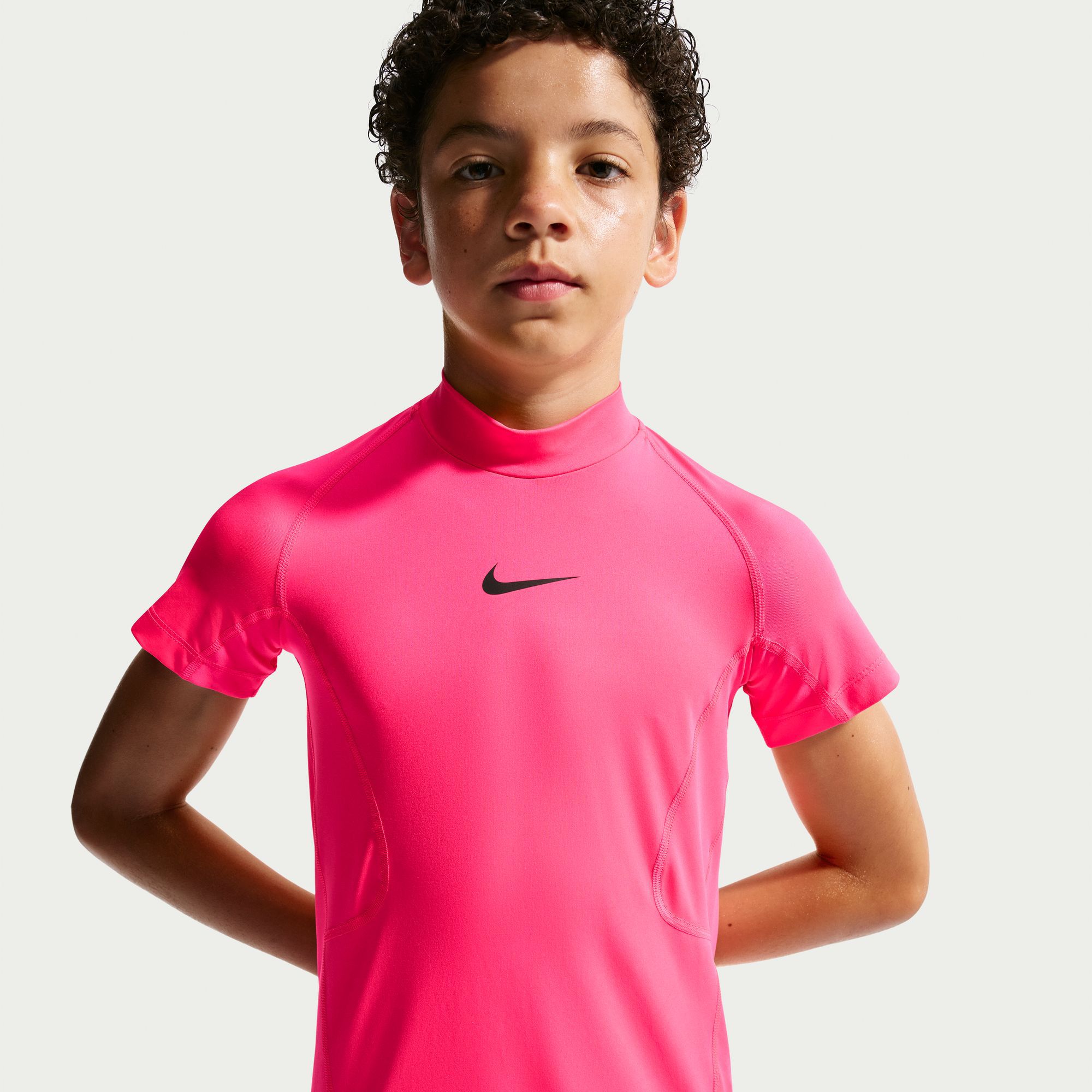 Nike Boys' Pro Dri-FIT Short-Sleeve Mock-Neck Top