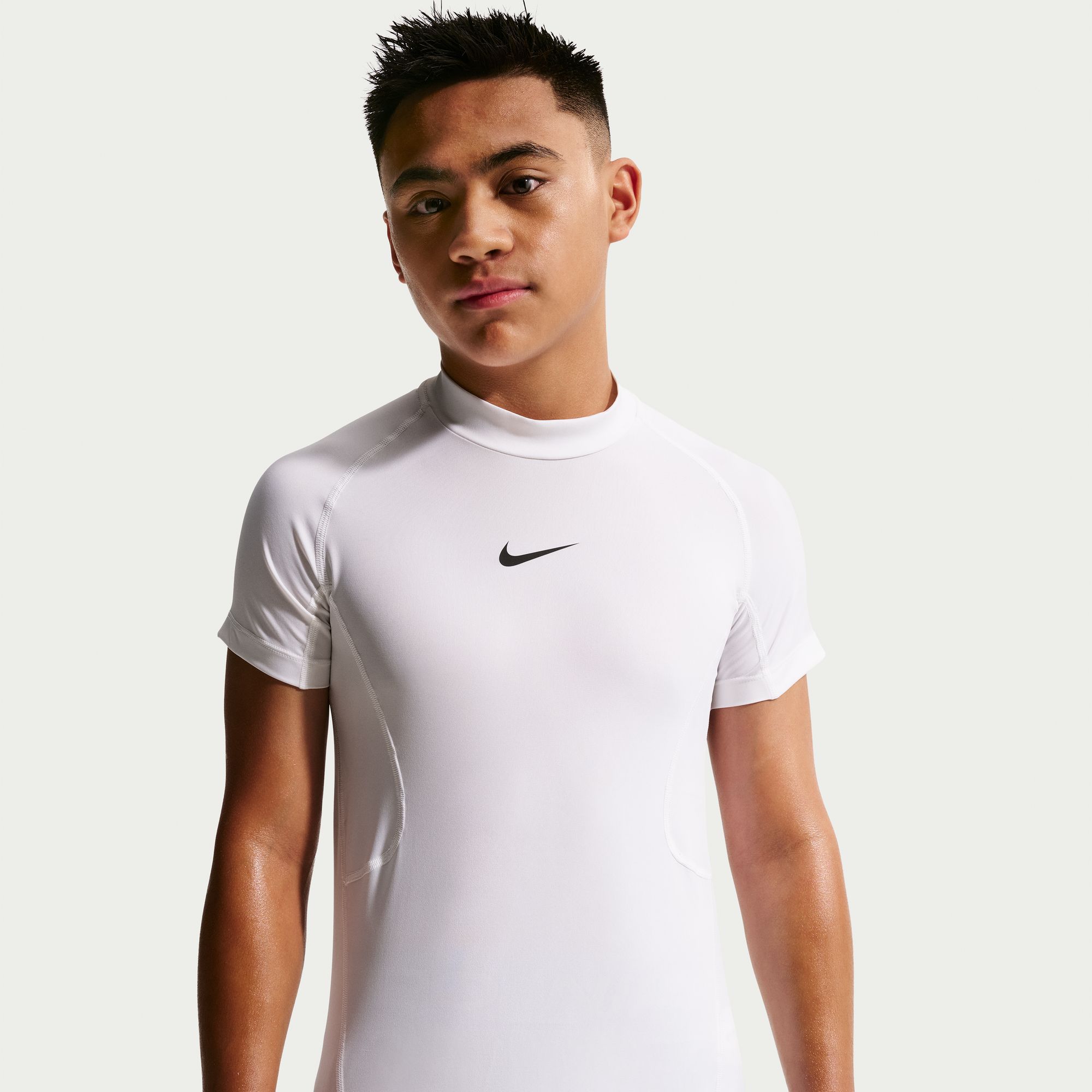 Nike Boys' Pro Dri-FIT Short-Sleeve Mock-Neck Top