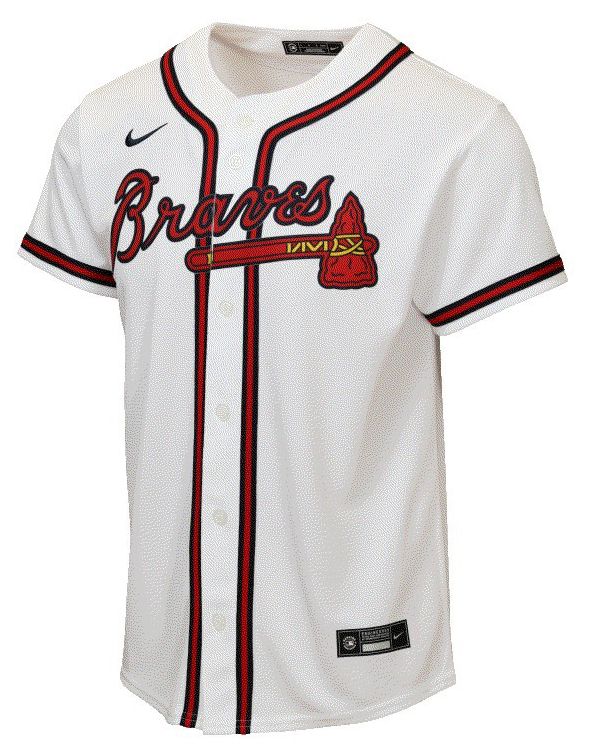 Nike Boys' Atlanta Braves White Drake Baldwin #30 Baseline Jersey